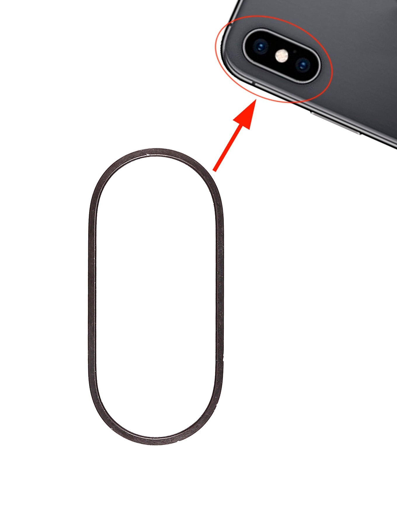 BACK CAMERA LENS GLASS RING PROTECTIVE COVER COMPATIBLE FOR IPHONE XS / XS MAX (SPACE GREY)