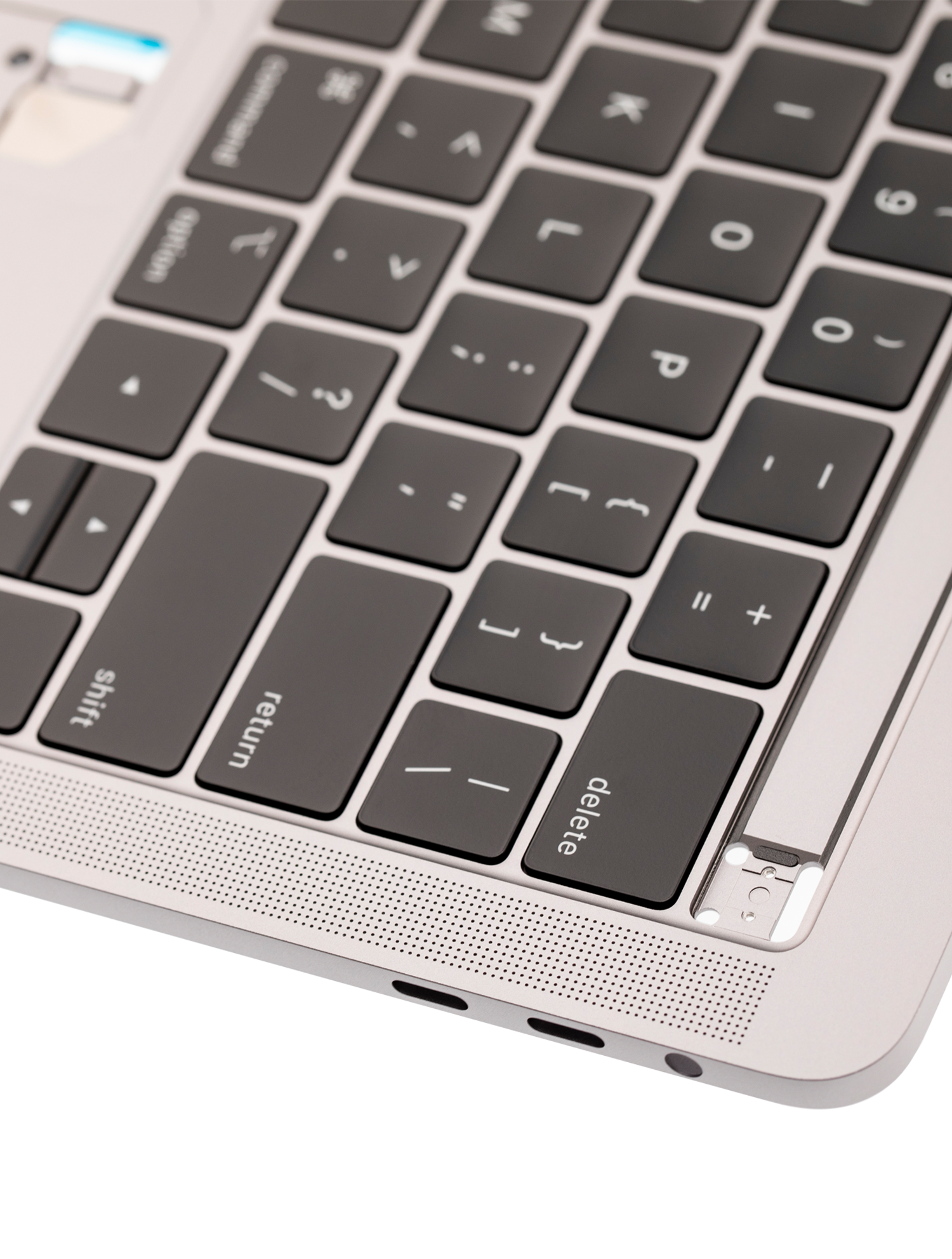 SPACE GRAY TOP CASE WITH KEYBOARD (US KEYBOARD) FOR MACBOOK PRO 13" A1989 (LATE 2018 / EARLY 2019) (USED OEM PULL: COSMETIC GRADE: NEW)