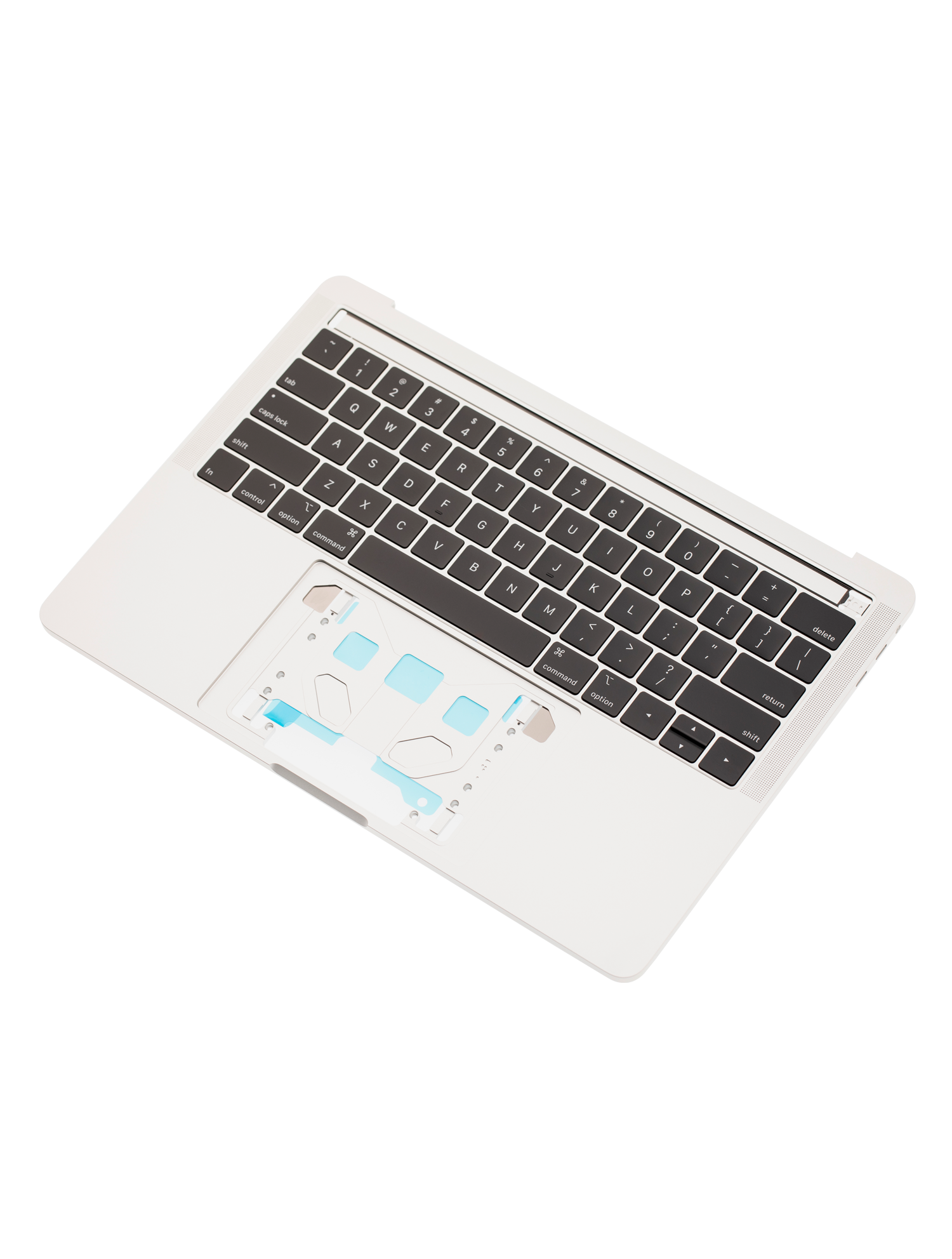 SILVER TOP CASE WITH KEYBOARD (US KEYBOARD) FOR MACBOOK PRO 13" A1989 (LATE 2018 / EARLY 2019) (USED OEM PULL: COSMETIC GRADE: NEW)
