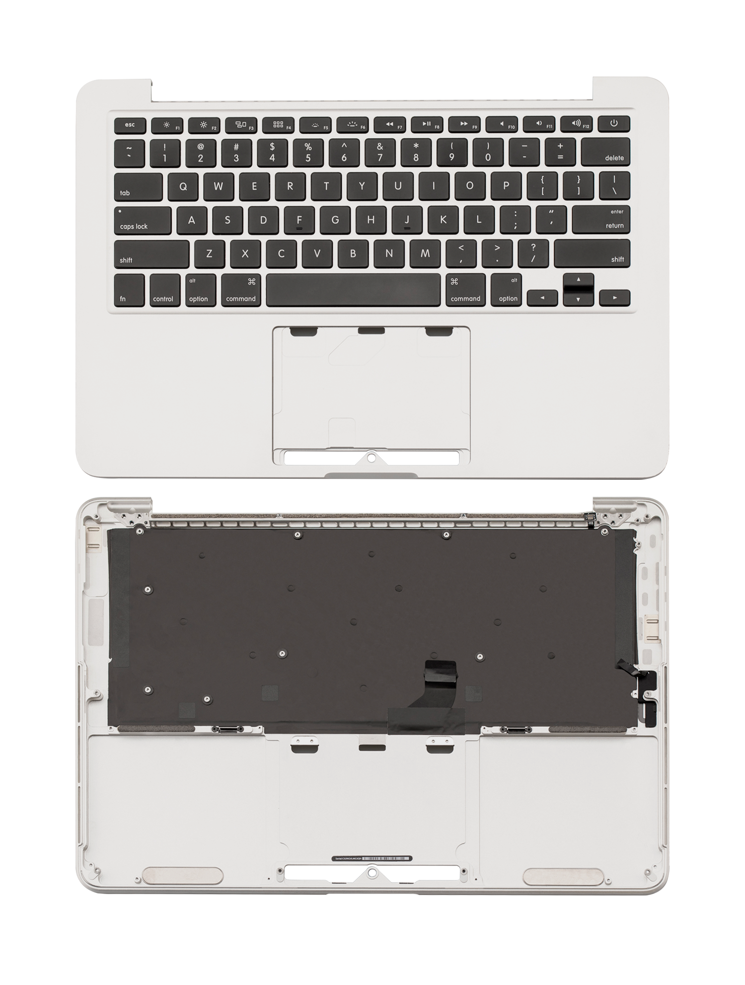 TOP CASE WITH KEYBOARD (US ENGLISH) FOR MACBOOK PRO 13" RETINA A1502 (LATE 2013 / MID 2014) (USED OEM PULL: COSMETIC GRADE: NEW)