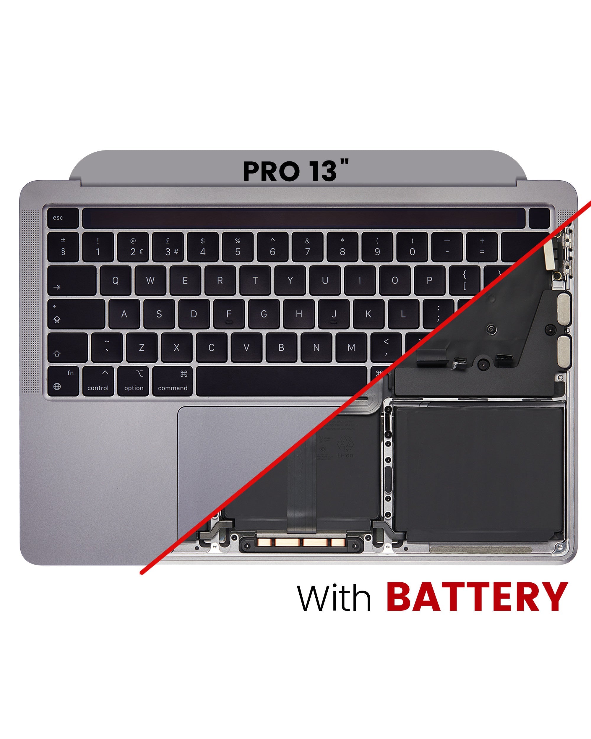 SPACE GREY) TOP CASE ASSEMBLY WITH KEYBOARD AND BATTERY FOR MACBOOK PRO 13" M1 A2338 (LATE 2020)