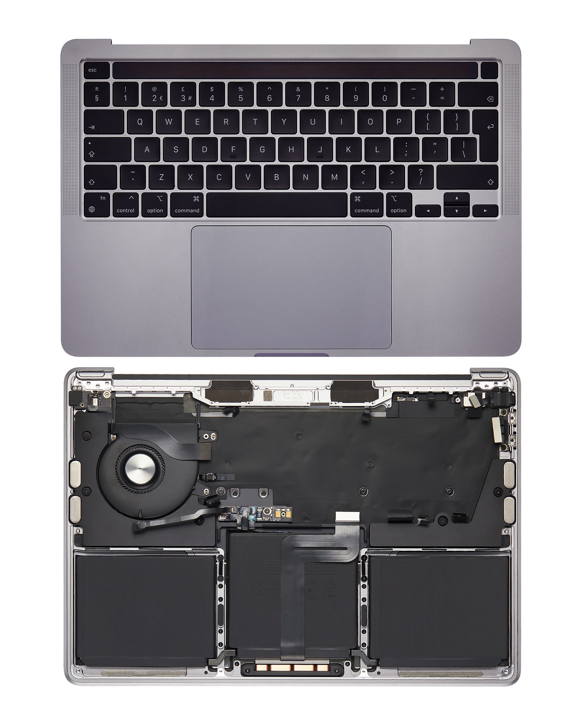 SPACE GREY) TOP CASE ASSEMBLY WITH KEYBOARD AND BATTERY FOR MACBOOK PRO 13" M1 A2338 (LATE 2020)