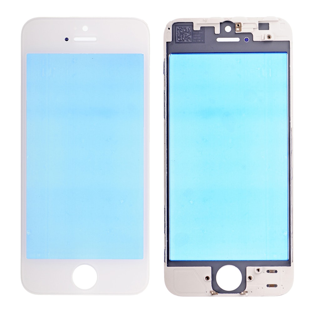 WHITE FRONT GLASS WITH COLD PRESSED FRAME FOR IPHONE 5