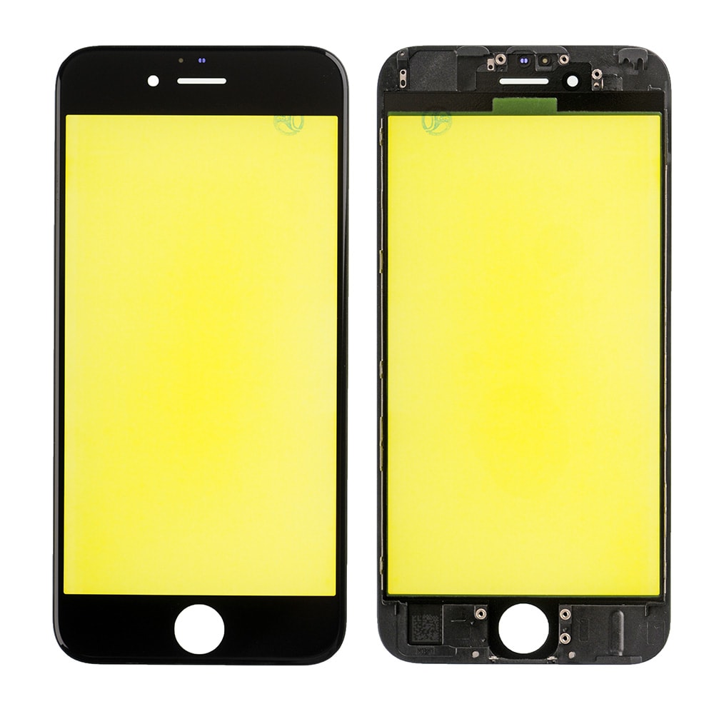 BLACK FRONT GLASS WITH COLD PRESSED FRAME FOR IPHONE 6S