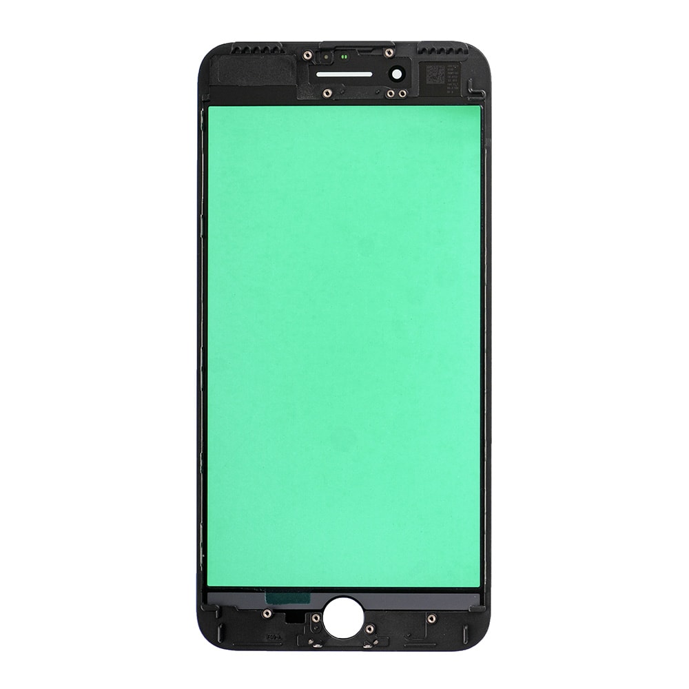 BLACK FRONT GLASS WITH COLD PRESSED FRAME FOR IPHONE 7 PLUS