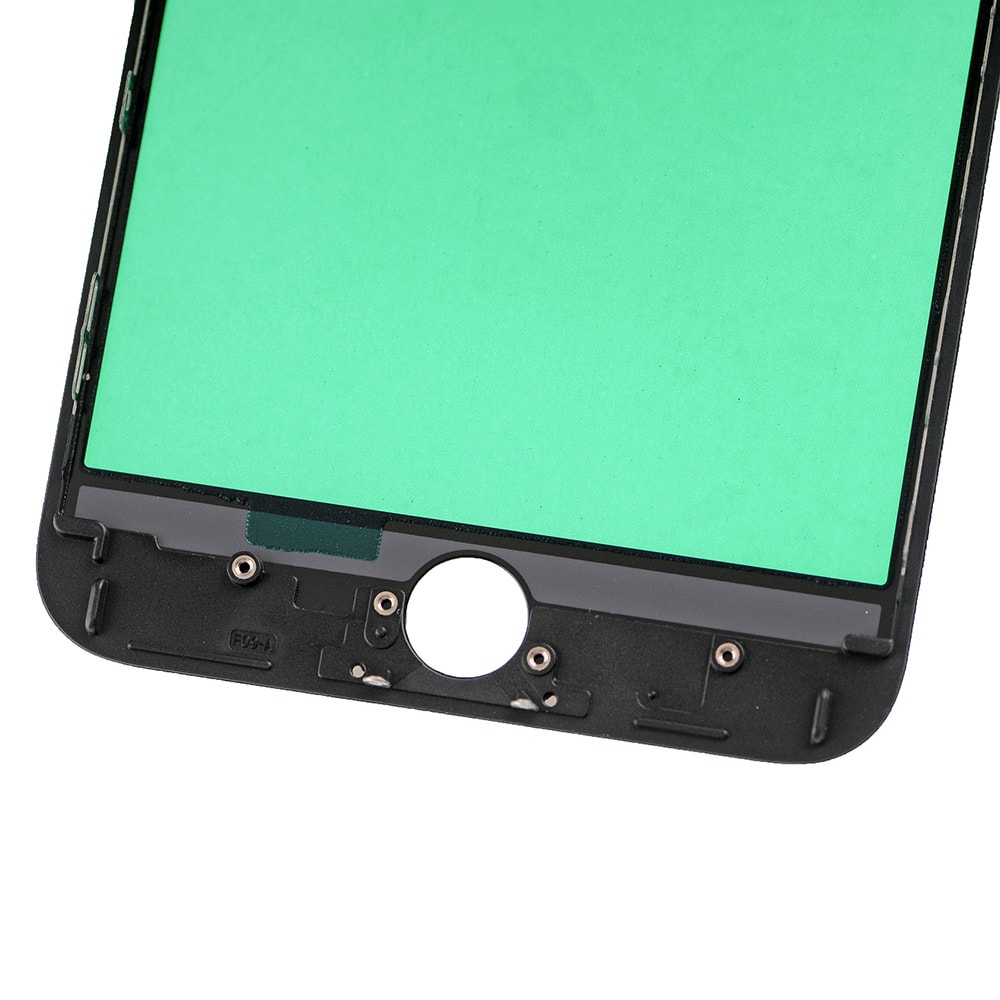 BLACK FRONT GLASS WITH COLD PRESSED FRAME FOR IPHONE 7 PLUS