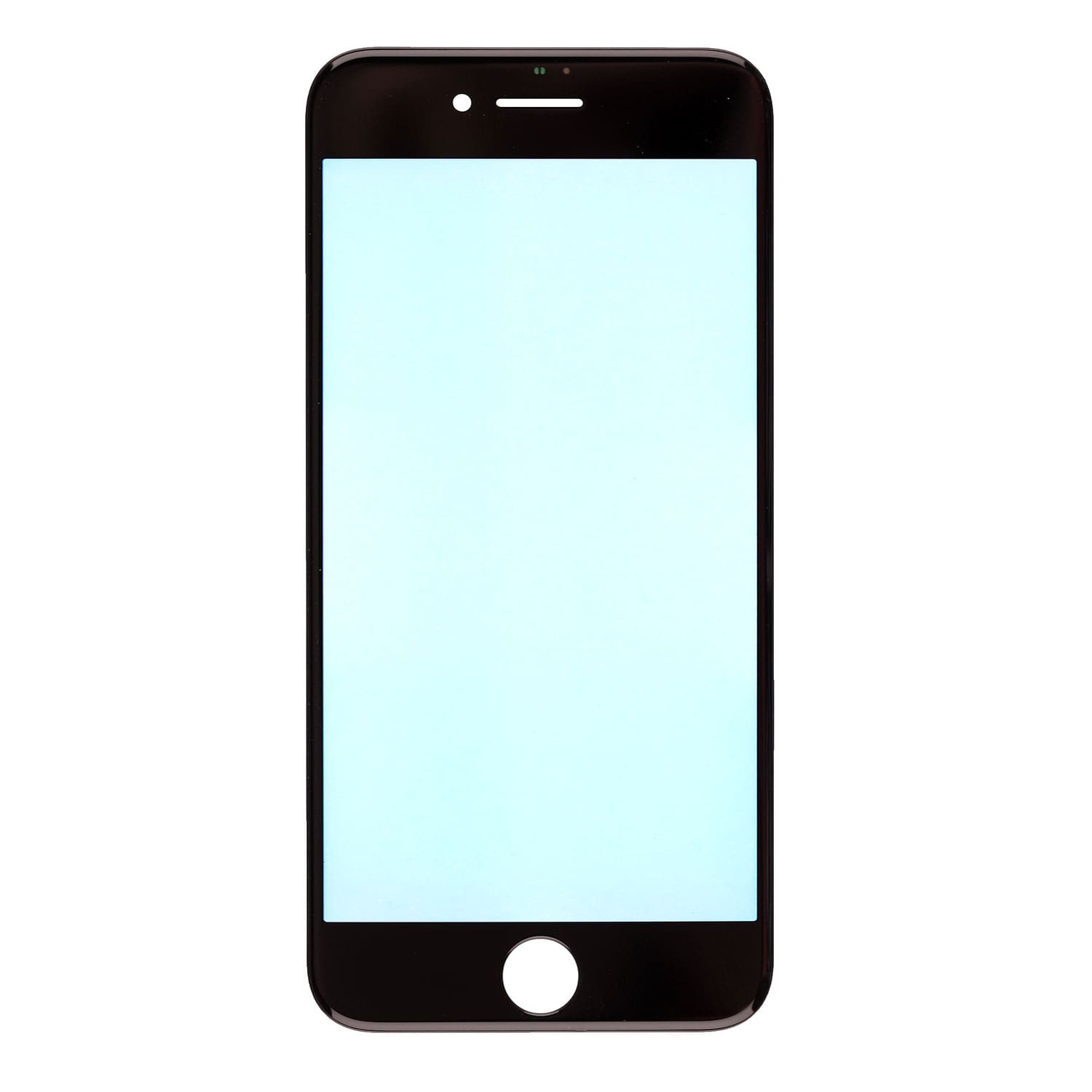 BLACK FRONT GLASS LENS WITH SUPPORTING FRAME FOR IPHONE 8