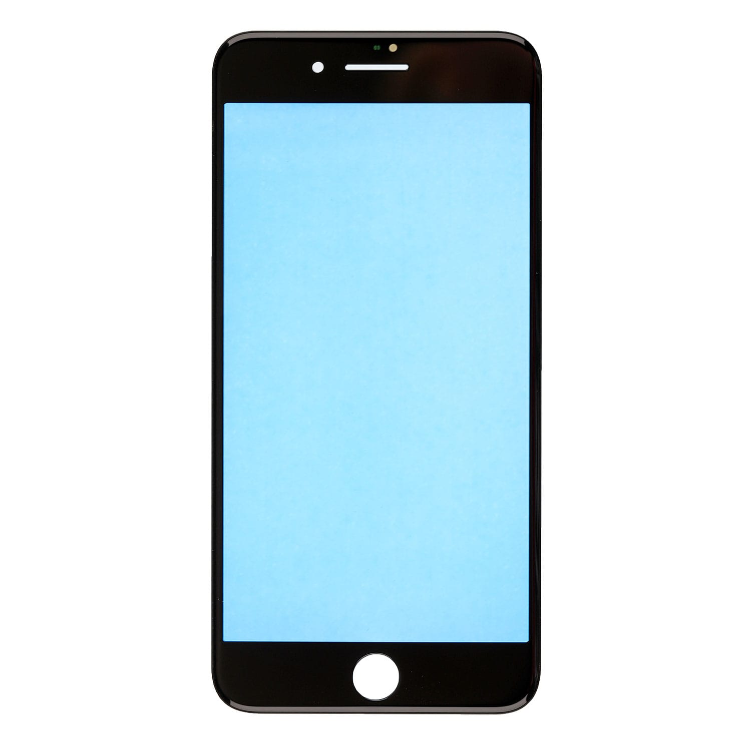 BLACK FRONT GLASS LENS WITH SUPPORTING FRAME FOR IPHONE 8 PLUS