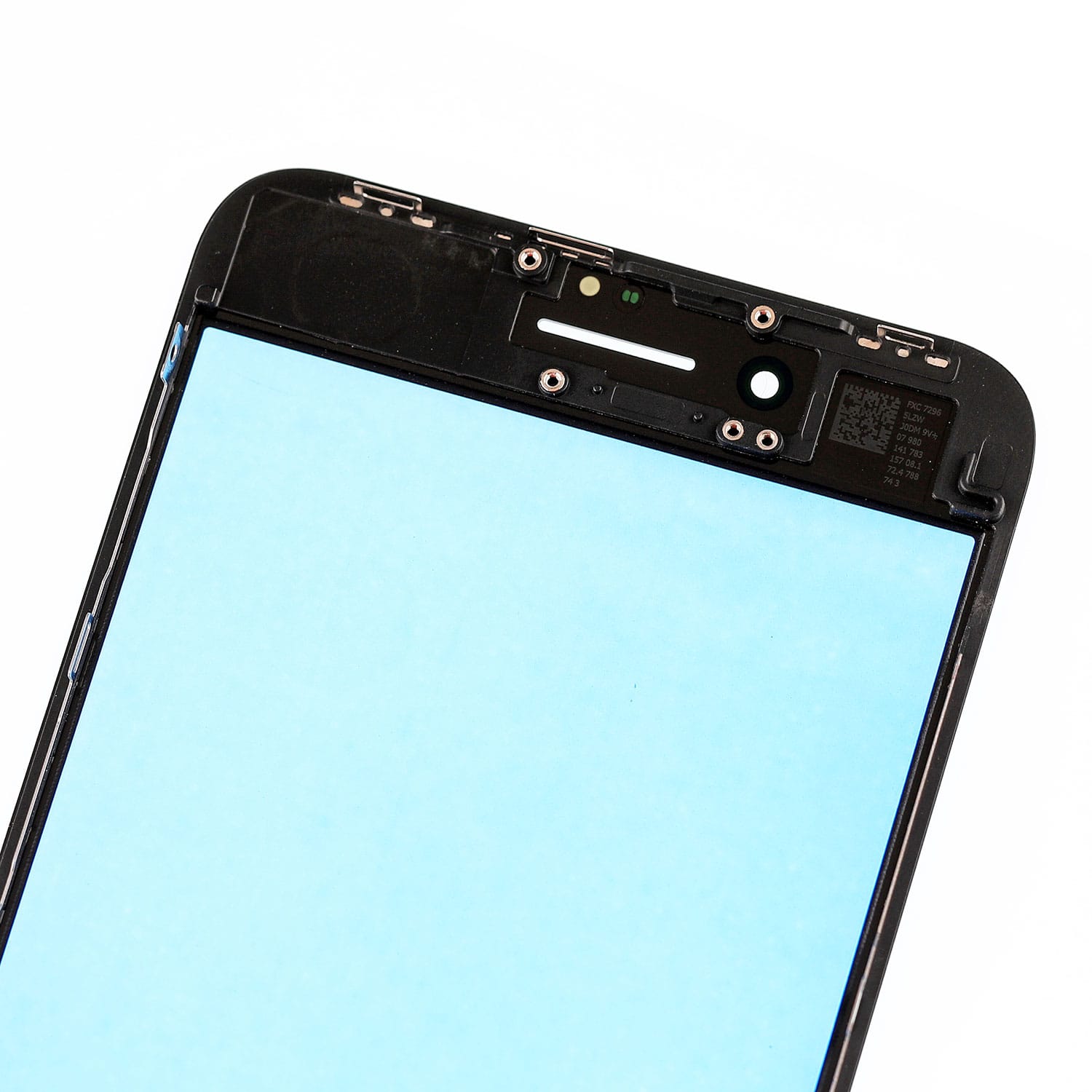 BLACK FRONT GLASS LENS WITH SUPPORTING FRAME FOR IPHONE 8 PLUS