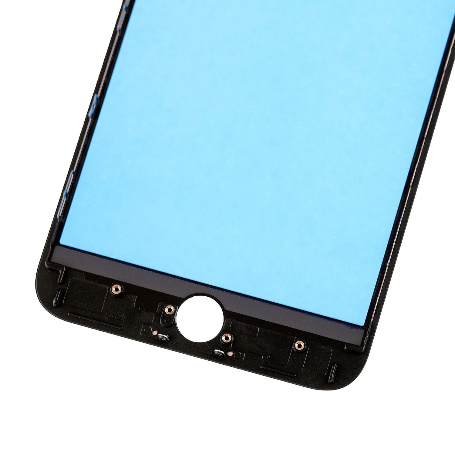 BLACK FRONT GLASS LENS WITH SUPPORTING FRAME FOR IPHONE 8 PLUS