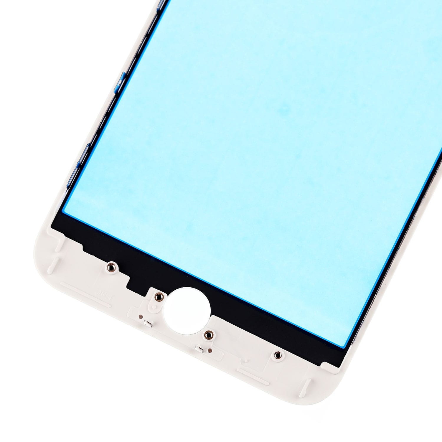 WHITE FRONT GLASS LENS WITH SUPPORTING FRAME FOR IPHONE 8 PLUS