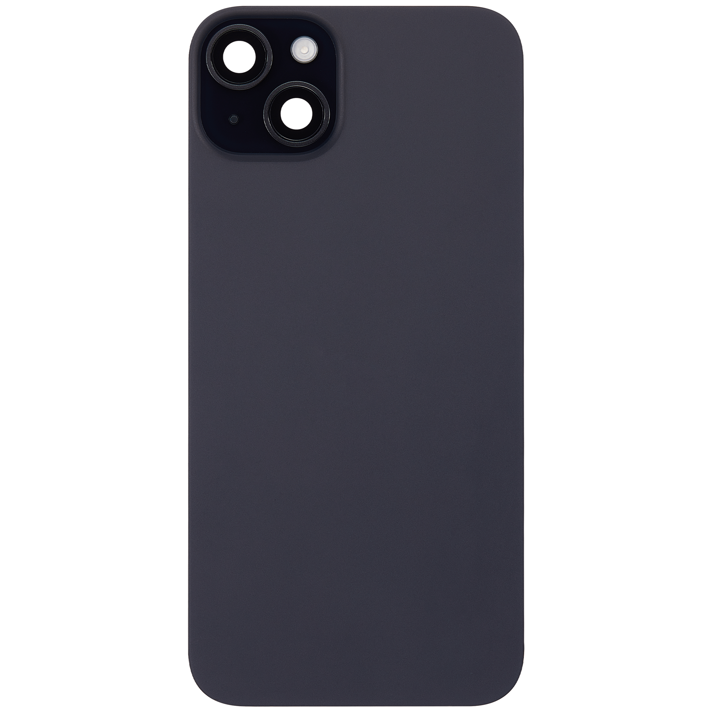 Back Glass With Steel Plate With Wireless NFC Charging MagSafe Magnet & Flashlight Flex Compatible For iPhone 15 Plus (Used OEM Pull: Grade A) (Black)