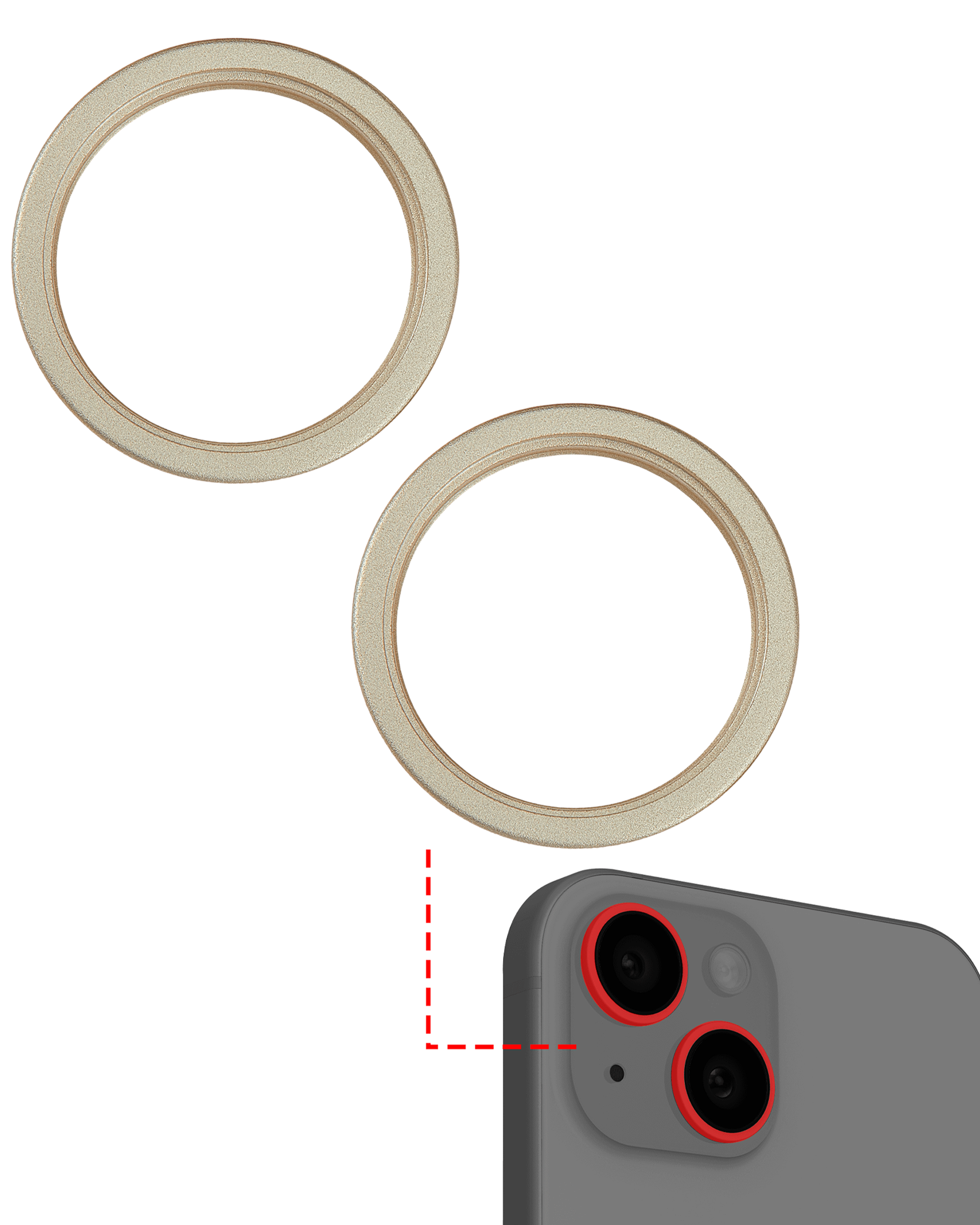 Back Camera Bezel Ring Only Compatible For iPhone 15 / 15 Plus (Yellow) (2 Piece Set)