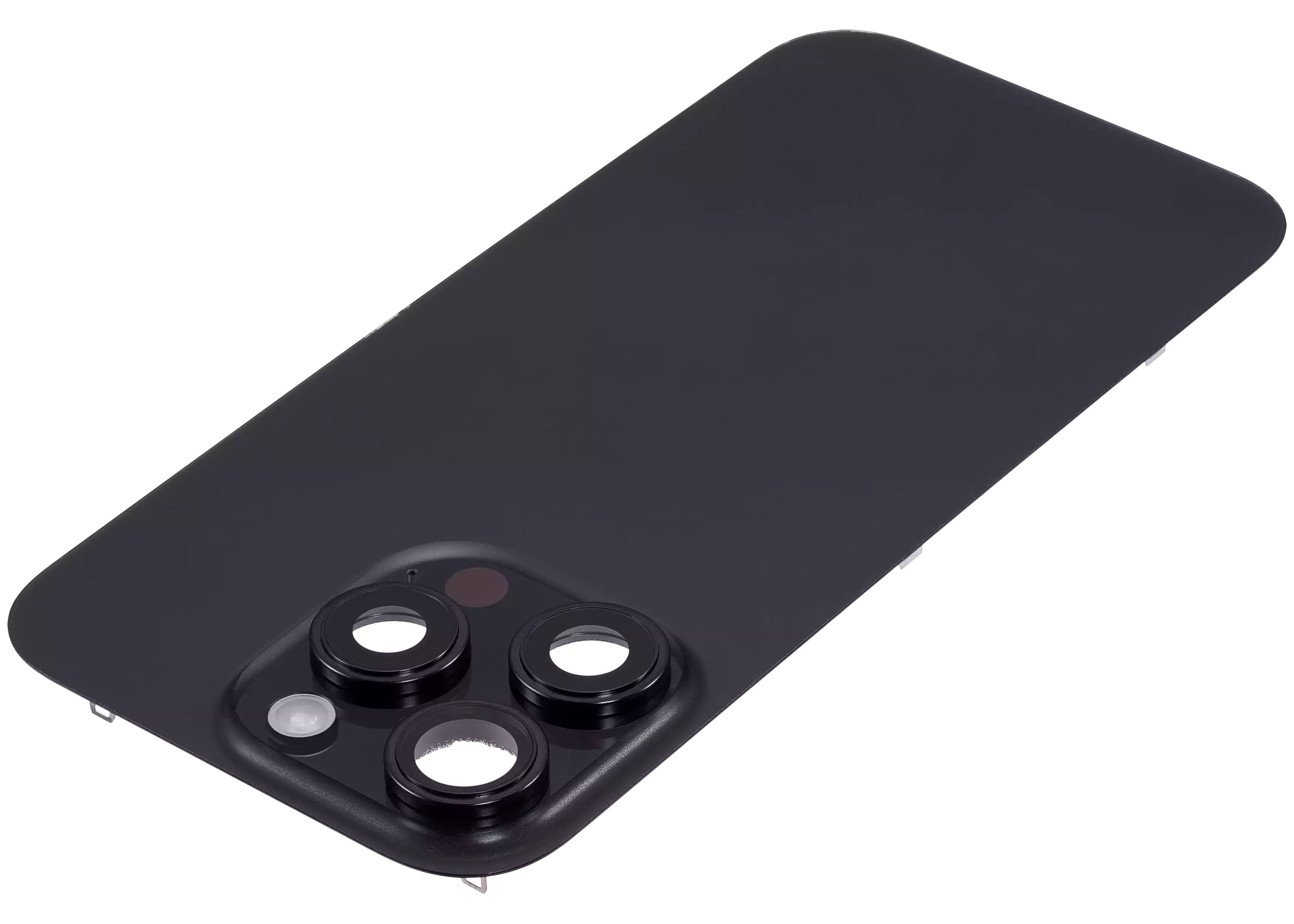 Back Glass With Steel Plate With Wireless NFC Charging MagSafe Magnet & Flashlight Flex Compatible For iPhone 16 Pro (Used OEM Pull: Grade A) (Black Titanium)