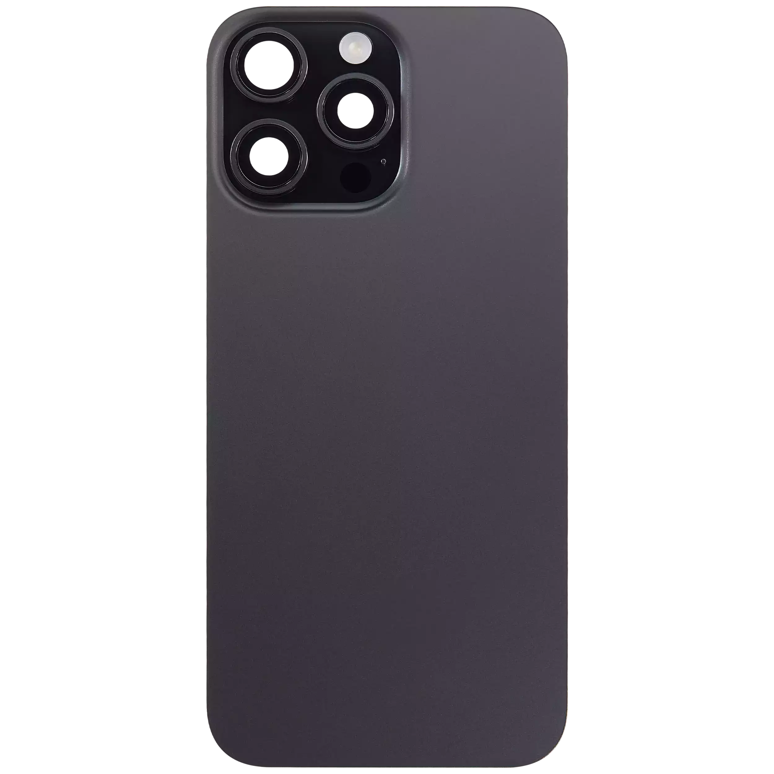 Back Glass With Steel Plate With Wireless NFC Charging MagSafe Magnet & Flashlight Flex Compatible For iPhone 16 Pro Max (Used OEM Pull: Grade A) (Black Titanium)