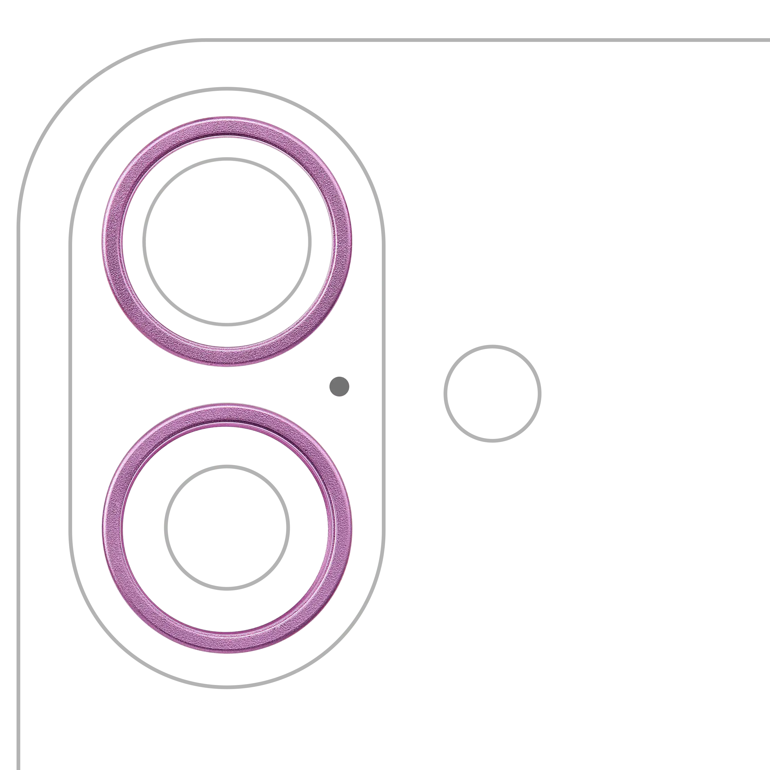 Back Camera Bezel Ring Only Compatible For iPhone 16 / 16 Plus (Pink) (2 Piece Set)