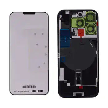 Back Glass With Steel Plate With Wireless NFC Charging MagSafe Magnet & Flashlight Flex Compatible For IPhone 16 Pro (Genuine OEM) (White)