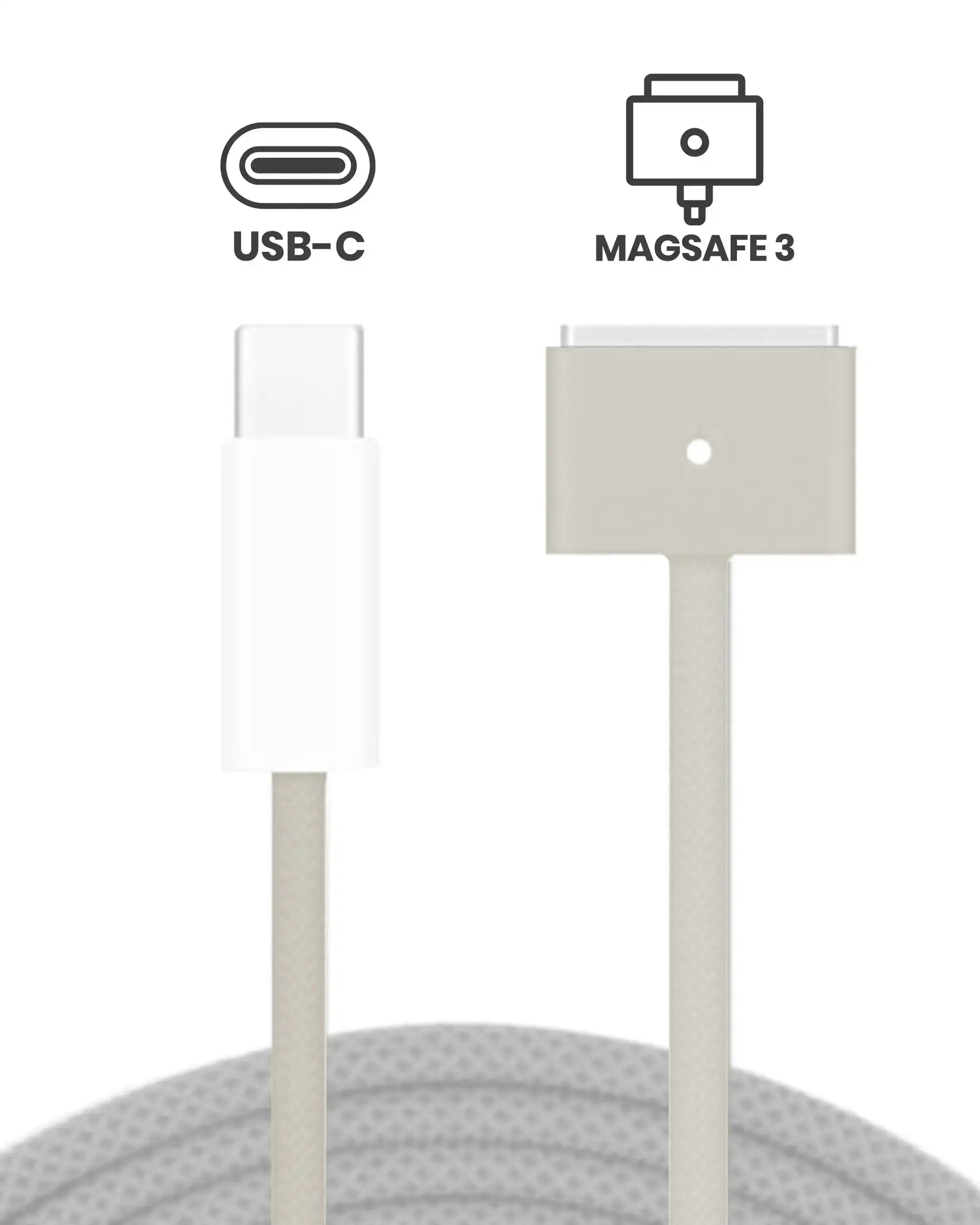 140W USB-C to MagSafe 3 Charging Cable (6ft) For MacBook Pro (OEM Grade A) (Bulk Packaging) (Starlight)