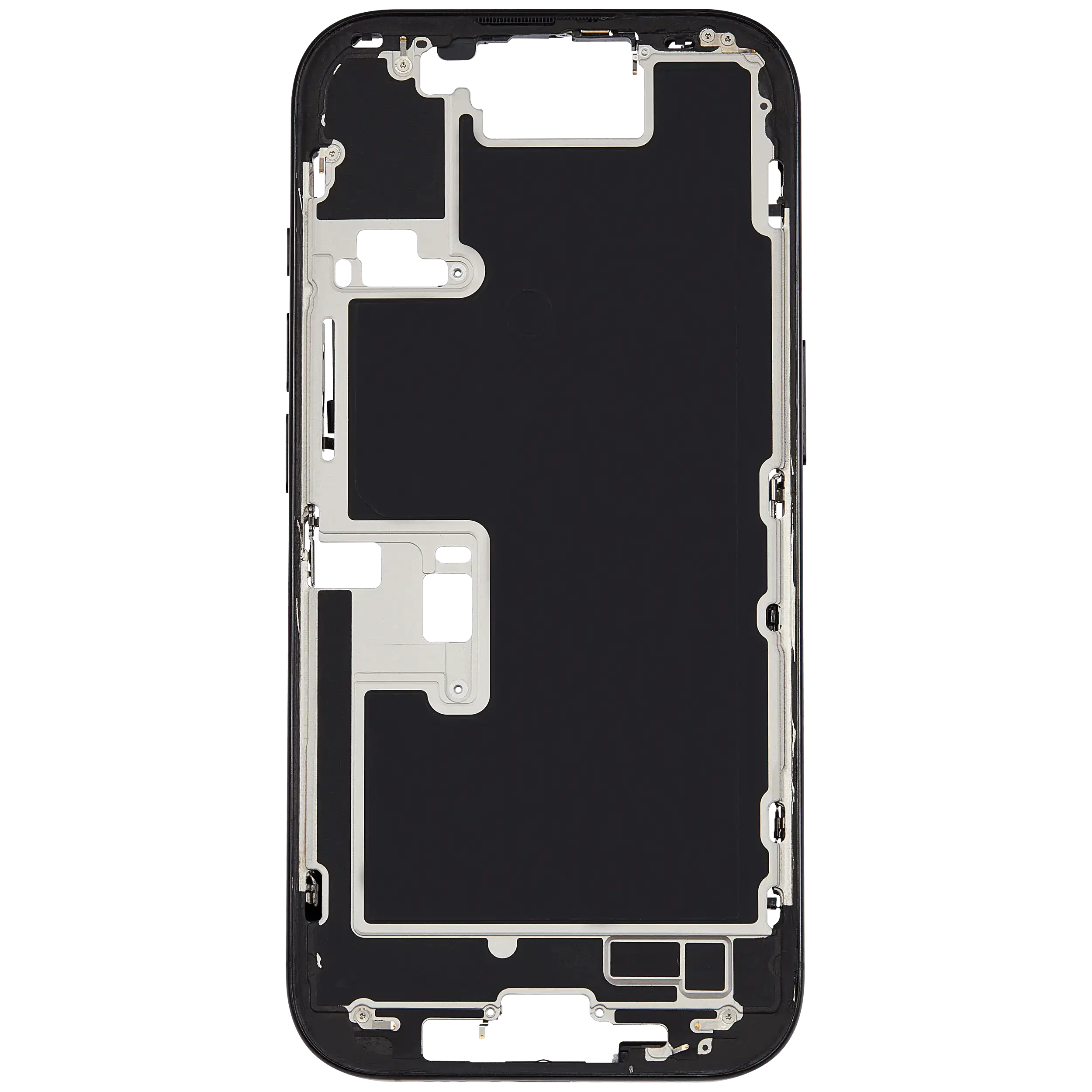 Mid-Frame Housing With Power And Volume Button Compatible For iPhone 16 Pro (US Version) (Used OEM Pull: Grade A) (Black Titanium)