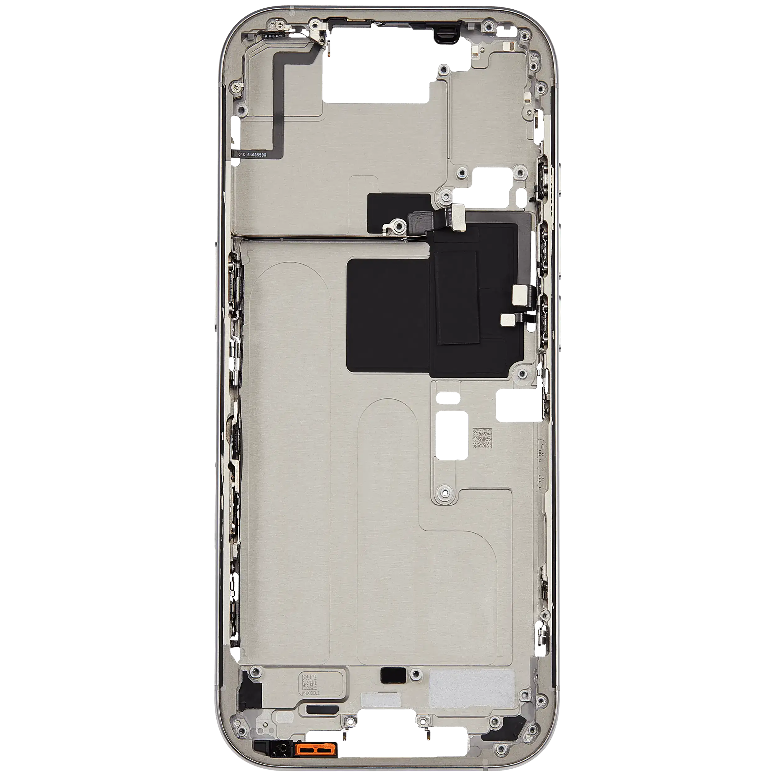 Mid-Frame Housing With Power And Volume Button Compatible For iPhone 16 Pro (US Version) (Used OEM Pull: Grade A) (Natural Titanium)