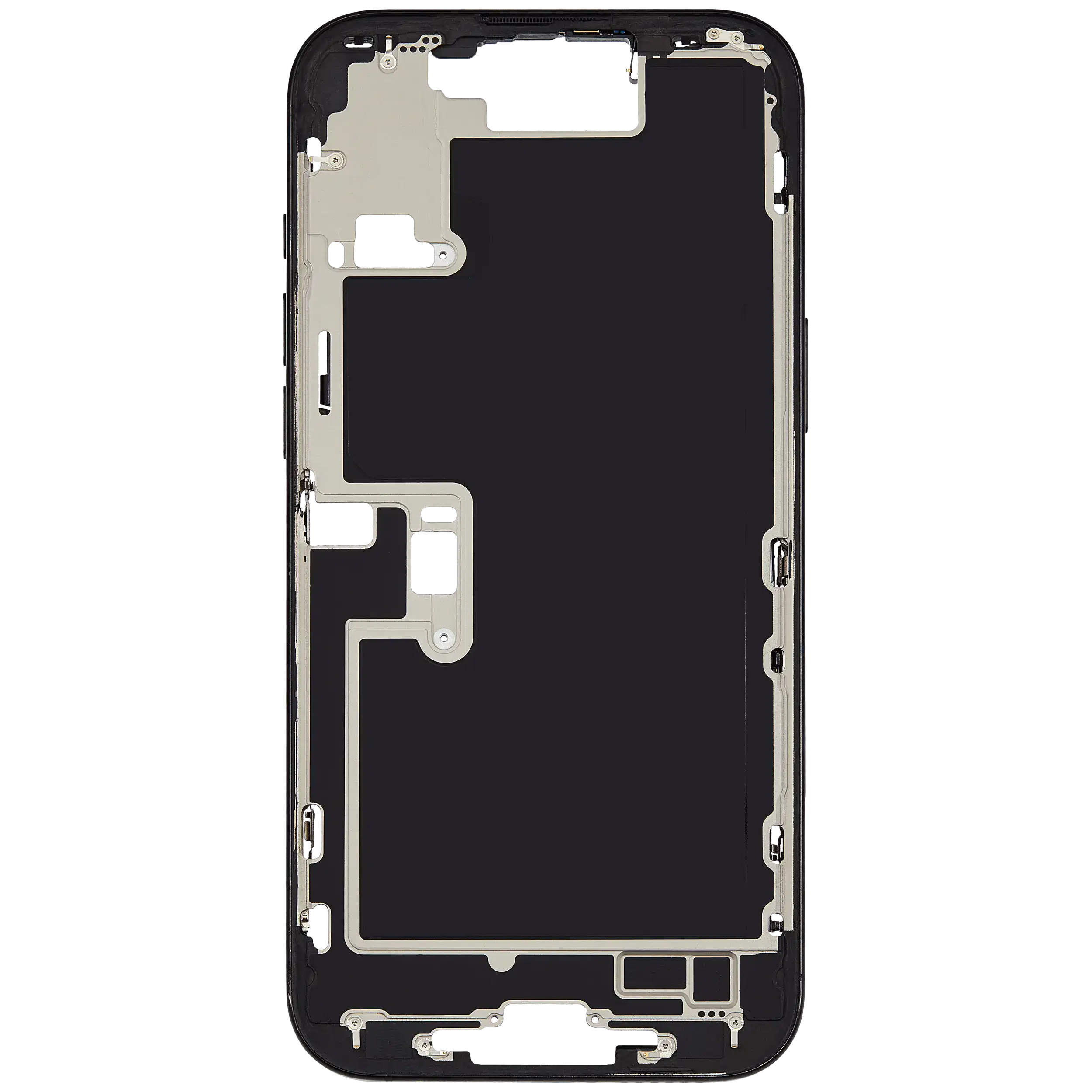 Mid-Frame Housing With Power And Volume Button Compatible For iPhone 16 Pro max (US Version) (Used OEM Pull: Grade A) (Black Titanium)
