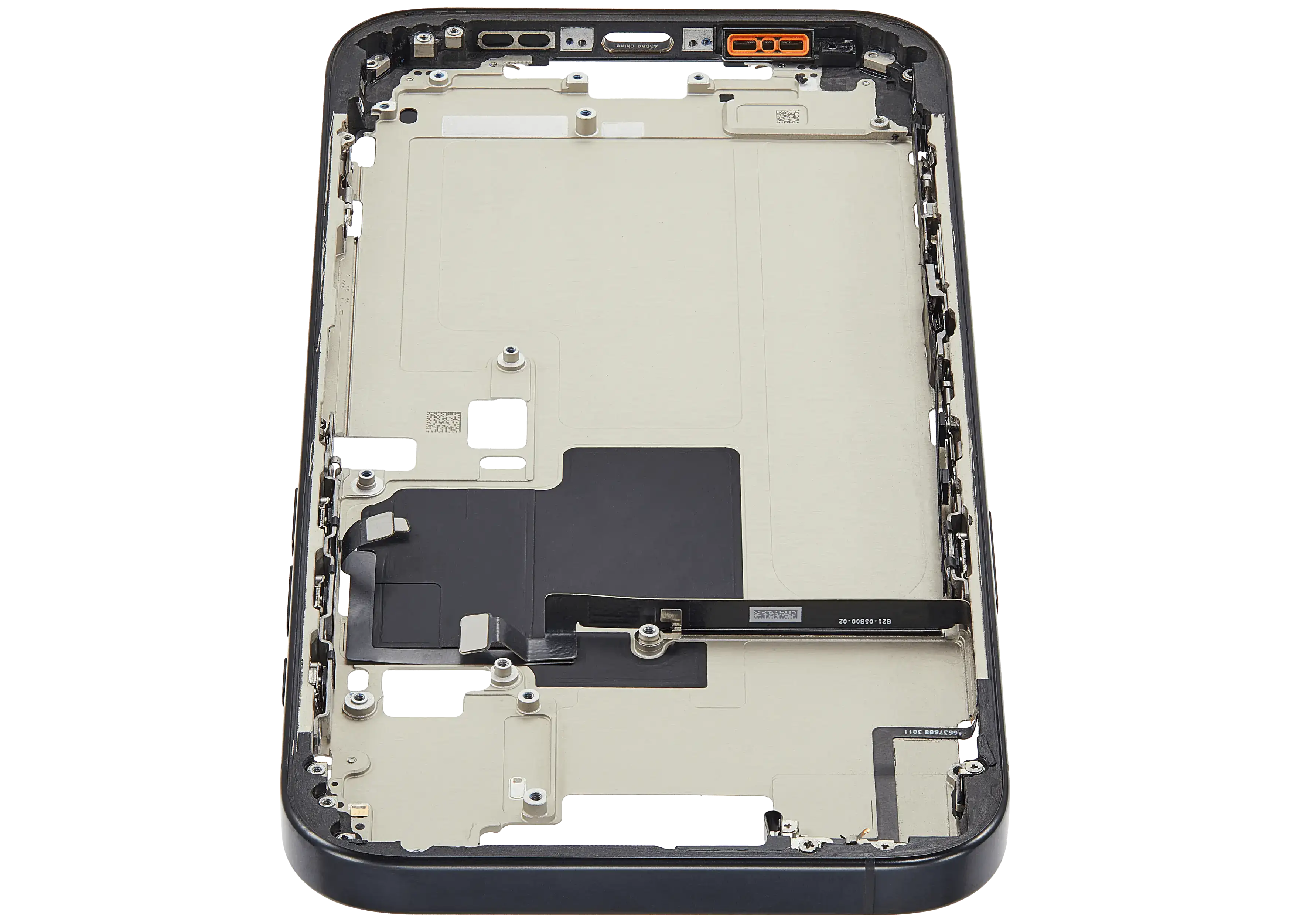 Mid-Frame Housing With Power And Volume Button Compatible For iPhone 16 Pro max (US Version) (Used OEM Pull: Grade A) (Black Titanium)