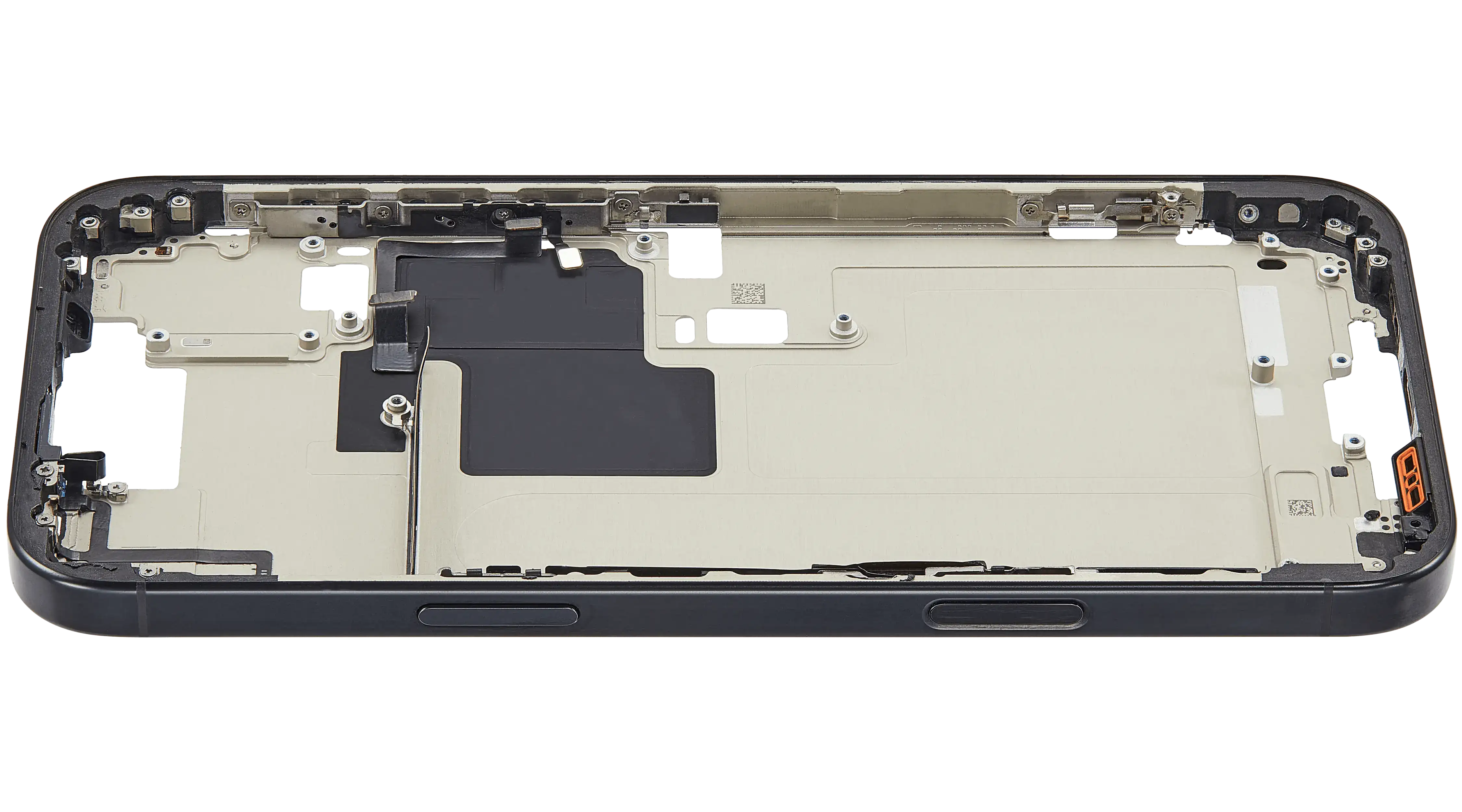 Mid-Frame Housing With Power And Volume Button Compatible For iPhone 16 Pro max (US Version) (Used OEM Pull: Grade A) (Black Titanium)