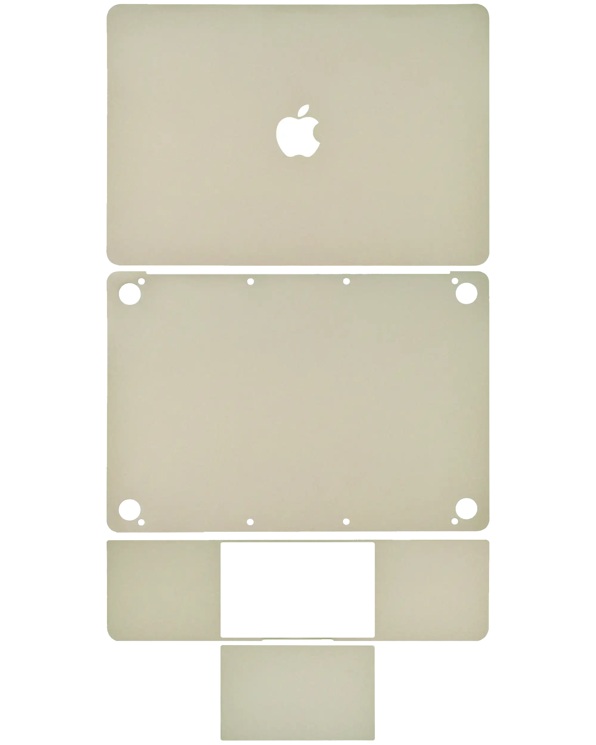 4in1 (Top, Bottom, Keyboard, Trackpad) Skin Compatible For MacBook Retina 12"(A1534 / Early 2015 / Early 2016 / Mid 2017) (Gold)