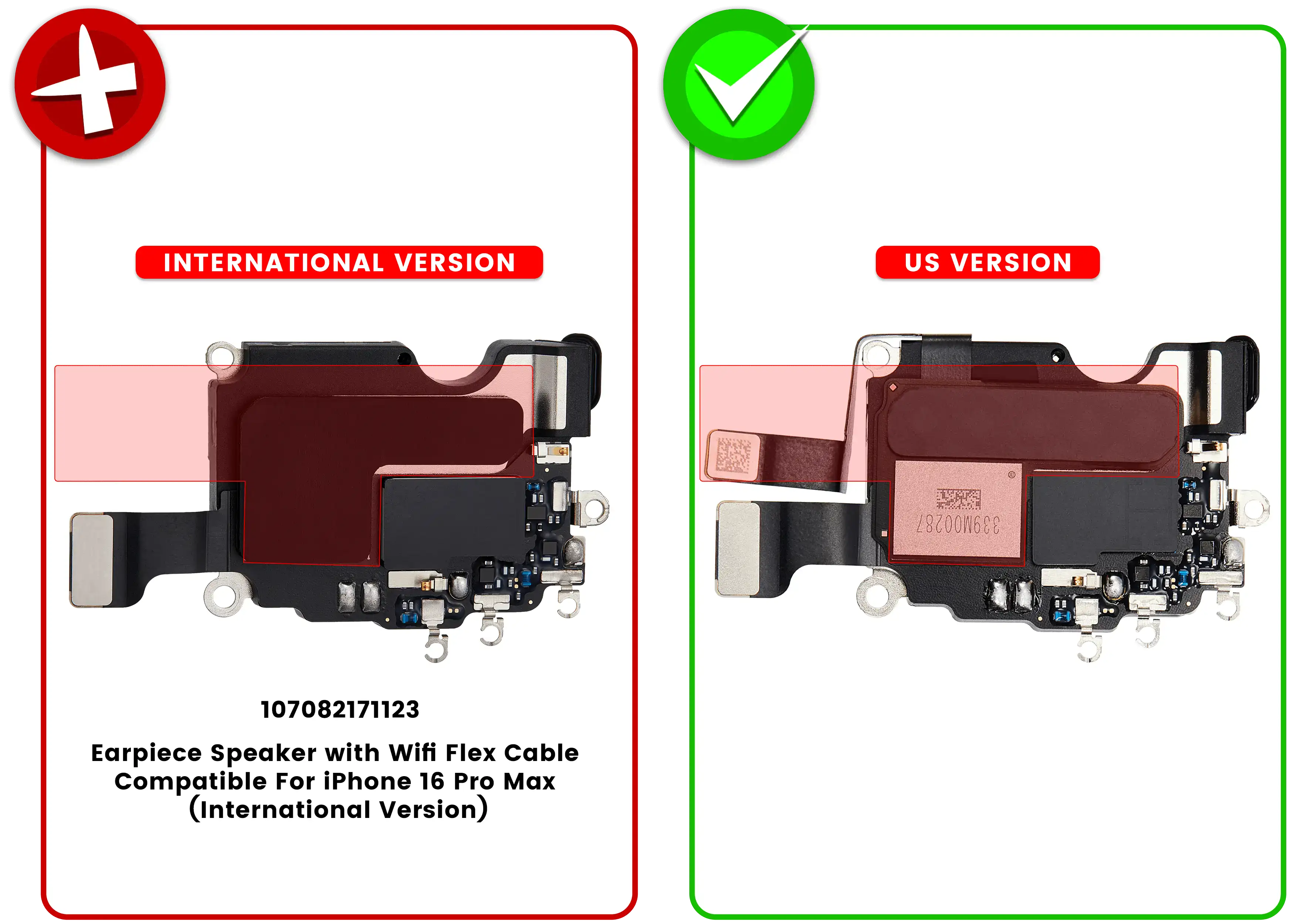 Earpiece Speaker with Wifi Flex Cable Compatible For iPhone 16 Pro Max (US Version)