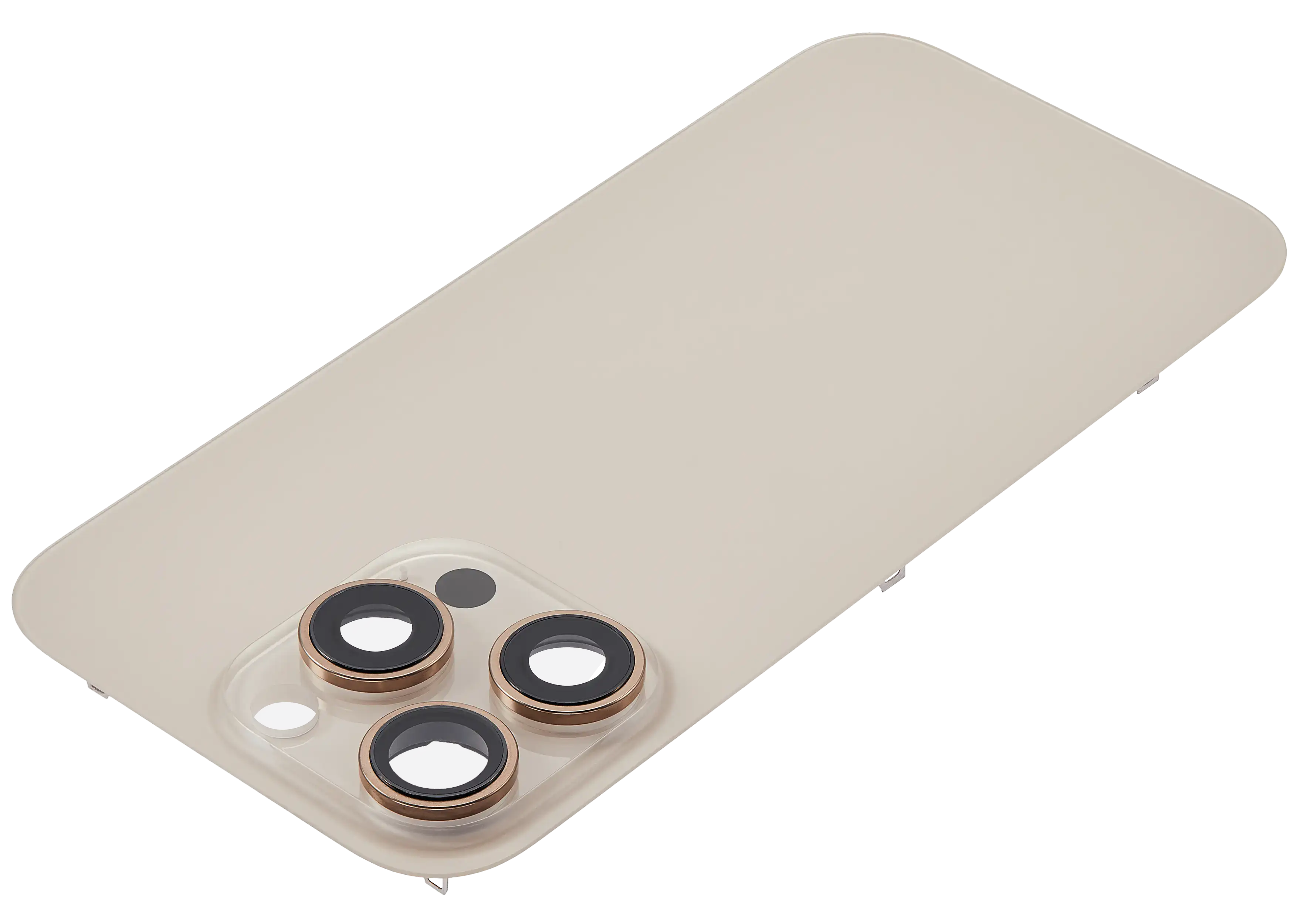 Back Glass With Steel Plate With MagSafe Magnet Pre-Installed Compatible For iPhone 16 Pro (No Logo) (Desert Titanium)