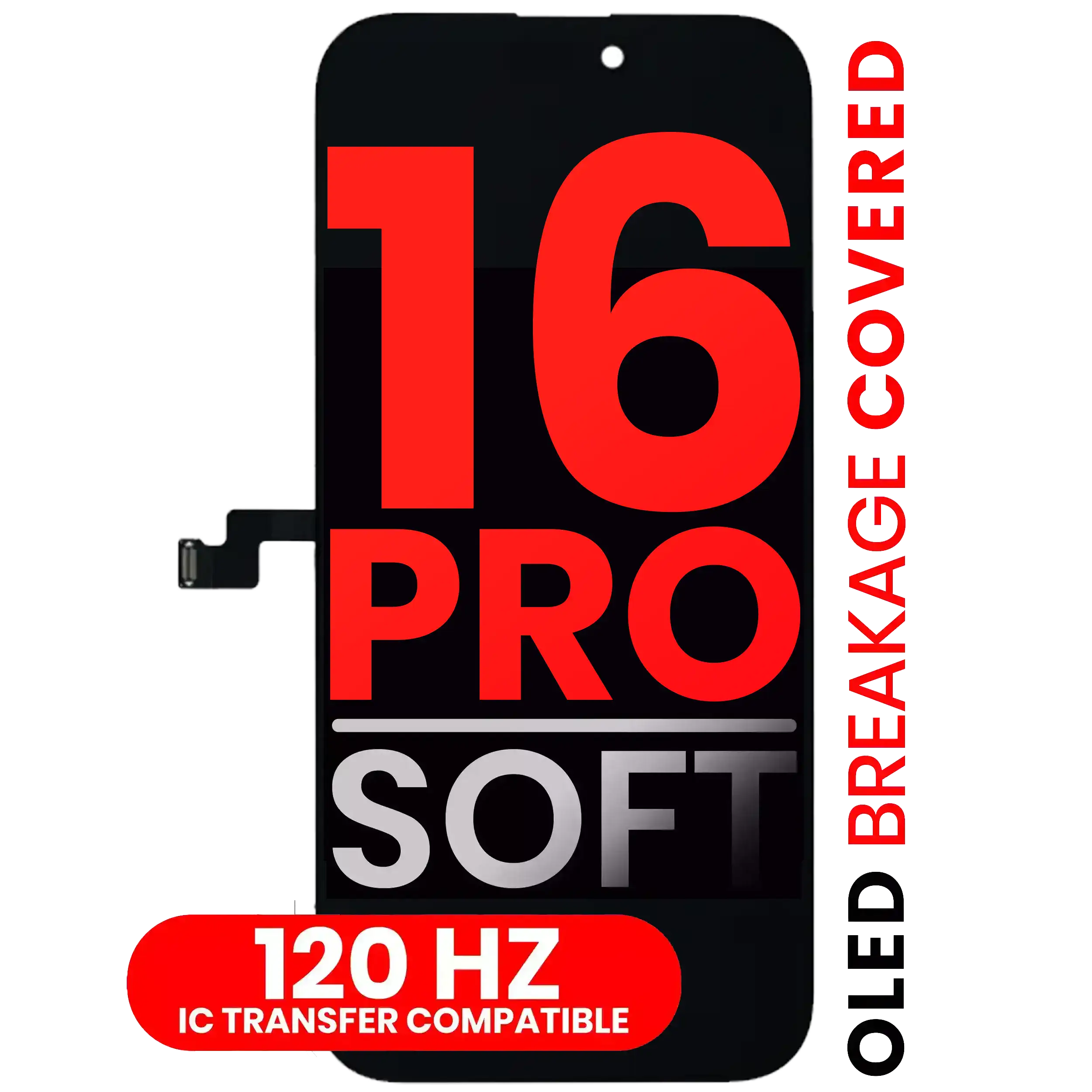 OLED Assembly Compatible For iPhone 16 Pro (Aftermarket Pro: XO7 Soft) (120HZ)