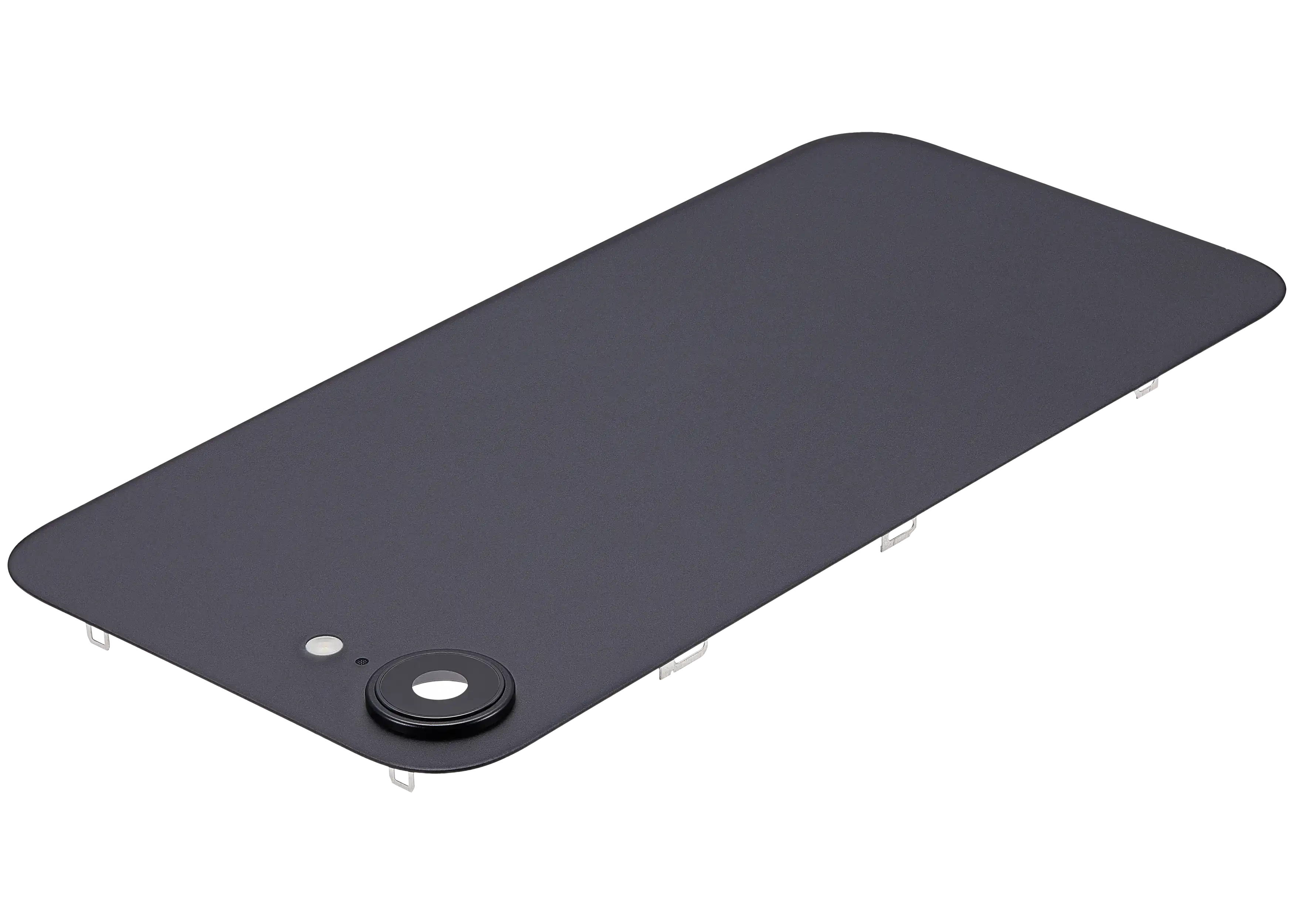 Back Glass With Steel Plate With Wireless NFC Charging MagSafe Magnet & Flashlight Flex Compatible For iPhone 16e (Used OEM Pull: Grade A) (Black)