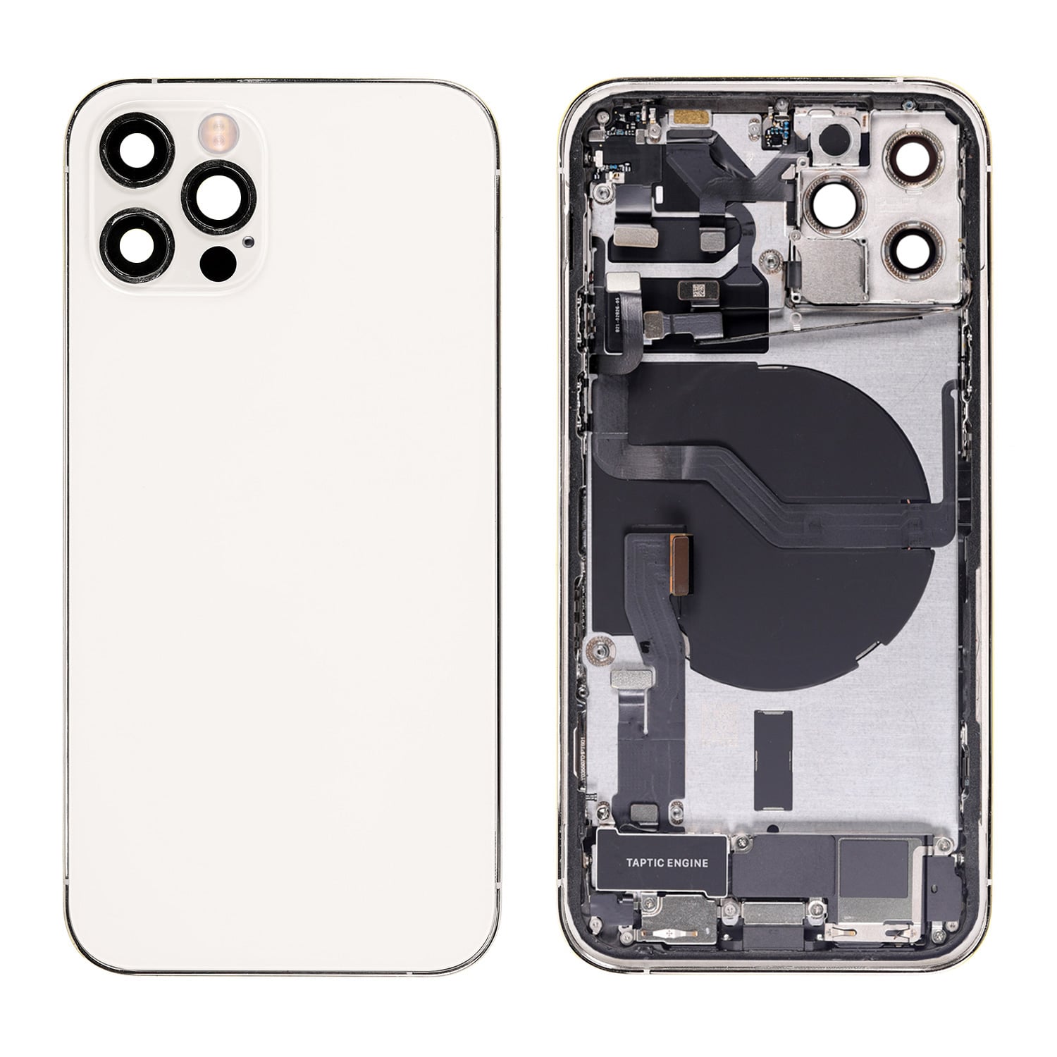 SILVER BACK COVER FULL ASSEMBLY FOR IPHONE 12 PRO