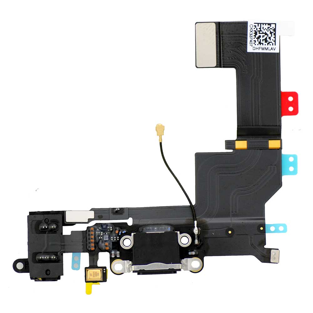 BLACK DOCK CONNECTOR FLEX CABLE FOR IPHONE 5S
