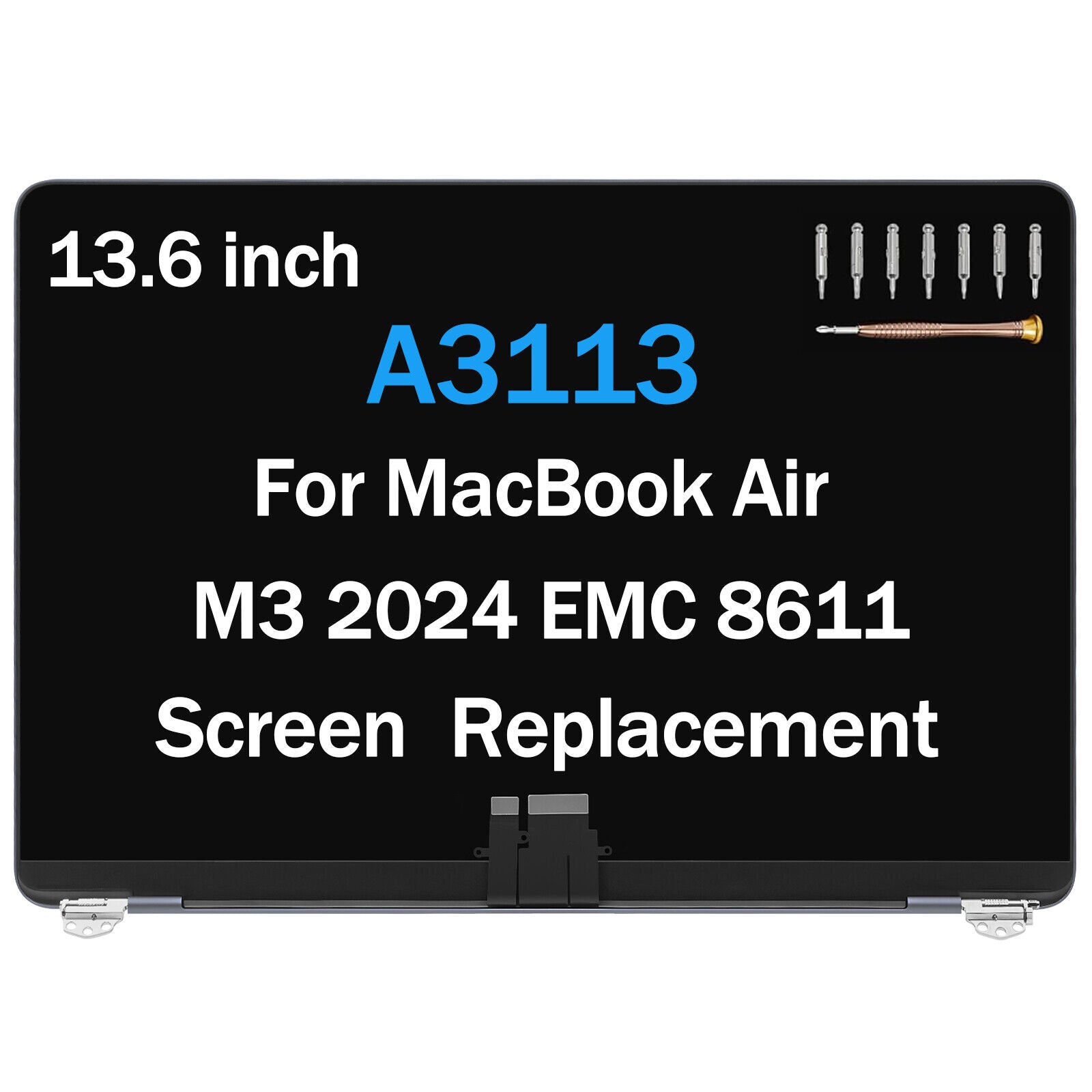 LCD Screen Display Replacement Assembly For MacBook Air 13.6" A3113 (2024) EMC8611