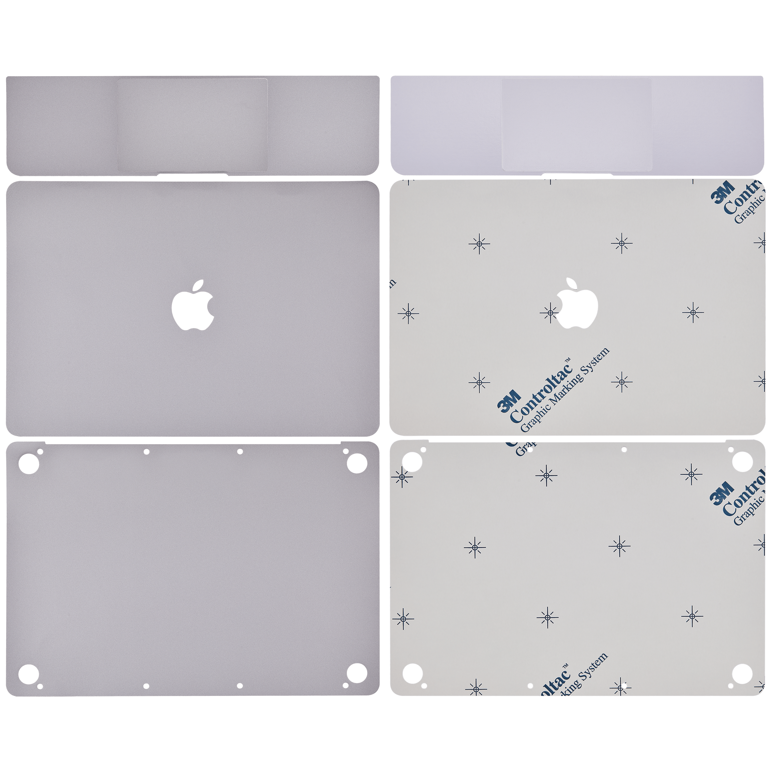 4in1 (Top, Bottom, Keyboard, Trackpad) Skin Compatible For MacBook Retina 12"(A1534 / Early 2015 / Early 2016 / Mid 2017) (Space Gray)
