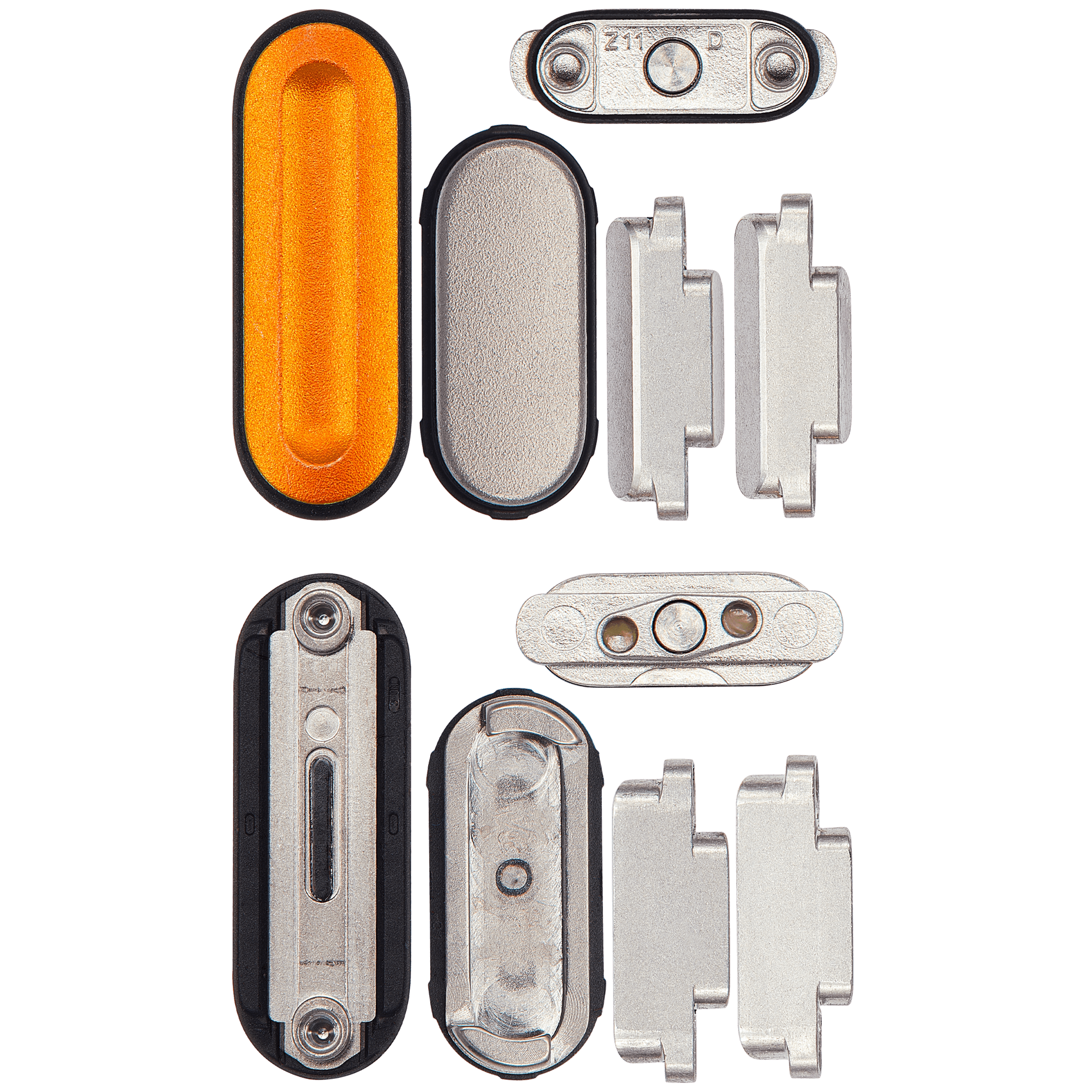 Sidekey Button Set Compatible For Watch Series Ultra 1st Gen (49MM) (Orange / Silver) (5 Piece Set)