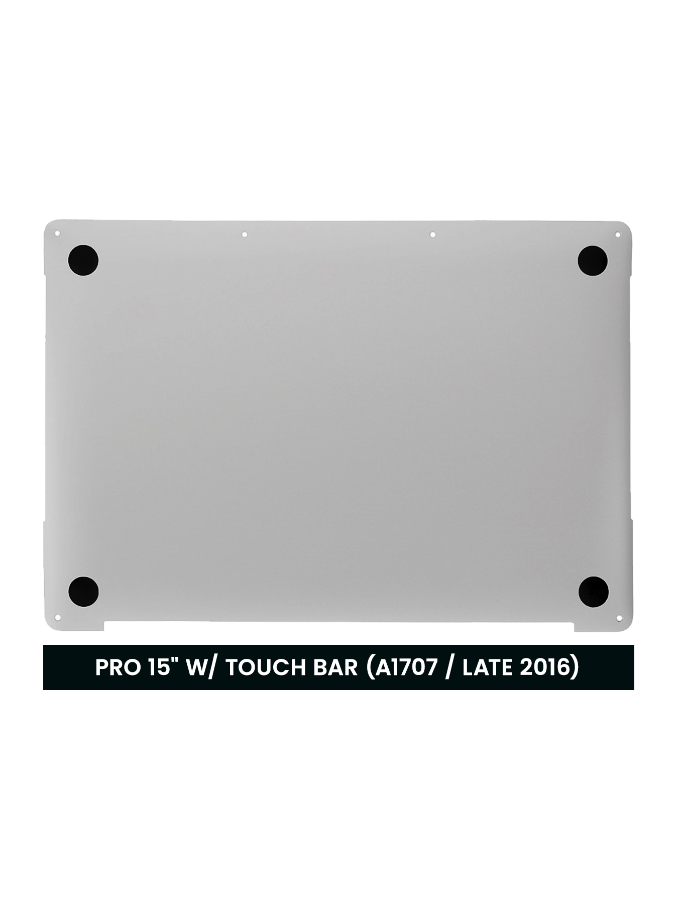 Bottom Case Compatible For MacBook Pro 15" W/ Touch Bar (A1707 / Late 2016 / Mid 2017) (A1990 / Late 2018 / Early 2019) (Silver)