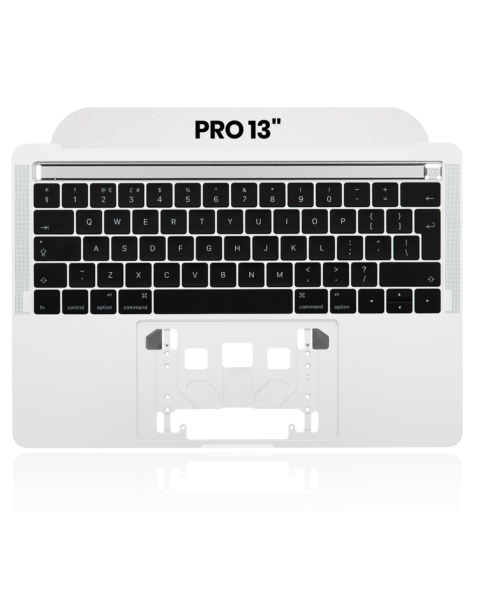 Top Case With Keyboard Compatible For MacBook Pro 13" W/ Touch Bar (A1706 / Late 2016 / Mid 2017) (UK English) (Used OEM Pull: Grade New) (Silver)