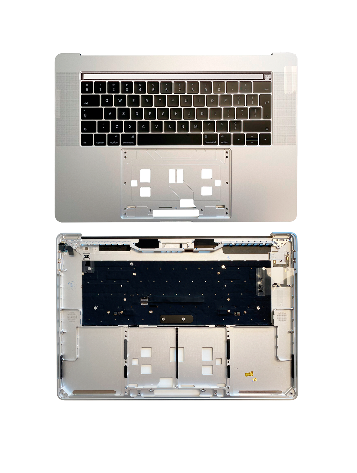 Top Case With Keyboard Compatible For MacBook Pro 15" W/ Touch Bar (A1707 / Late 2016 / Mid 2017) (UK Keyboard) (Used OEM Pull: Grade New) (Silver)