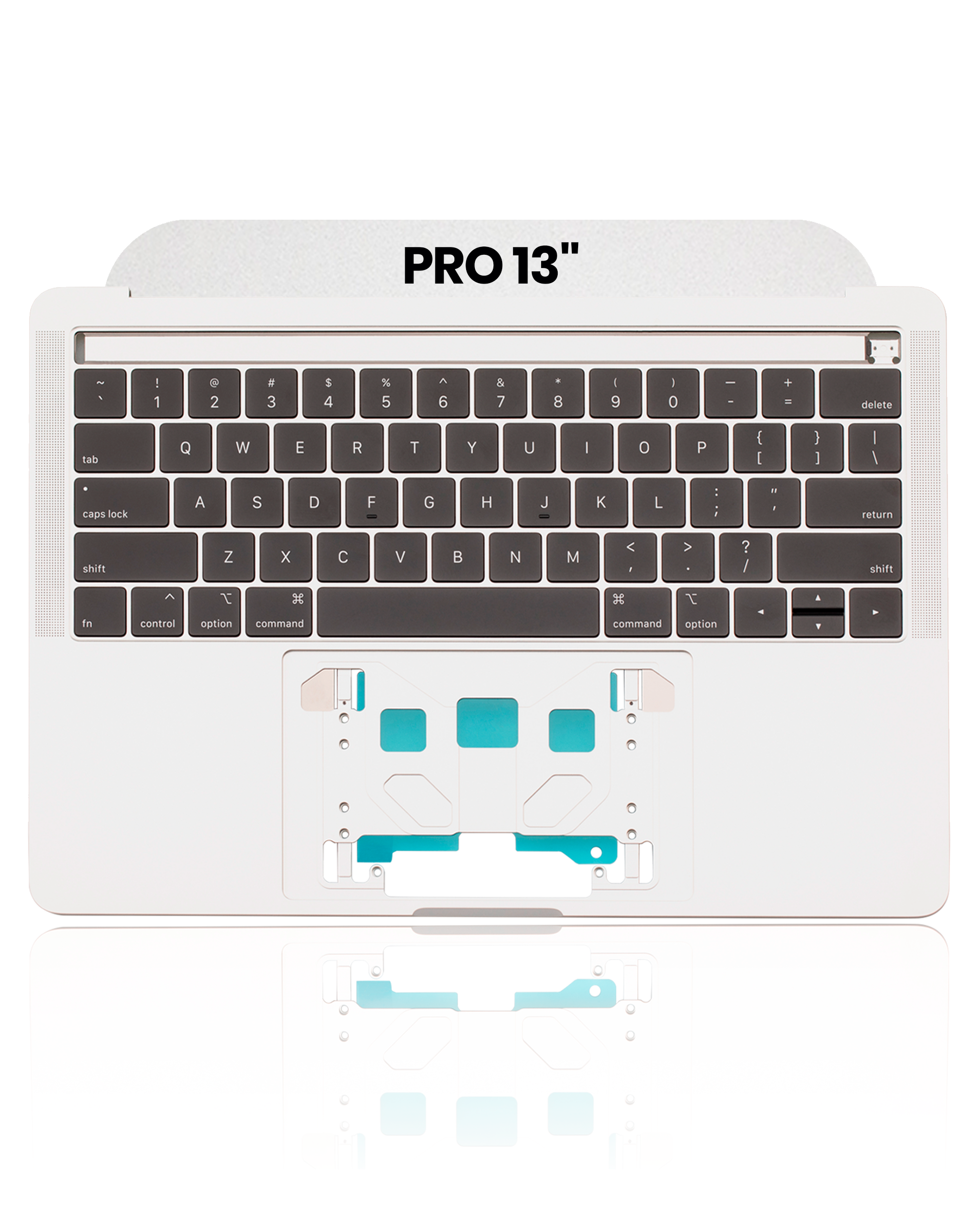 Top Case With Keyboard Compatible For MacBook Pro 13" (A1989 / Late 2018 / Early 2019) (US Keyboard) (Used OEM Pull: Grade New) (Silver)