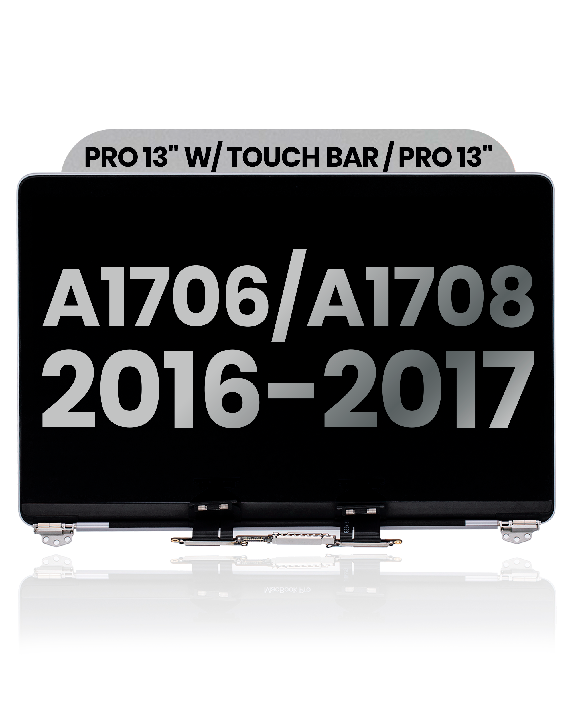 Complete LCD Display Assembly Compatible For MacBook Pro 13" W/ Touch Bar / Pro 13" (A1706 / A1708 / Late 2016 / Mid 2017) (Used OEM Pull: Grade A) (Space Gray)