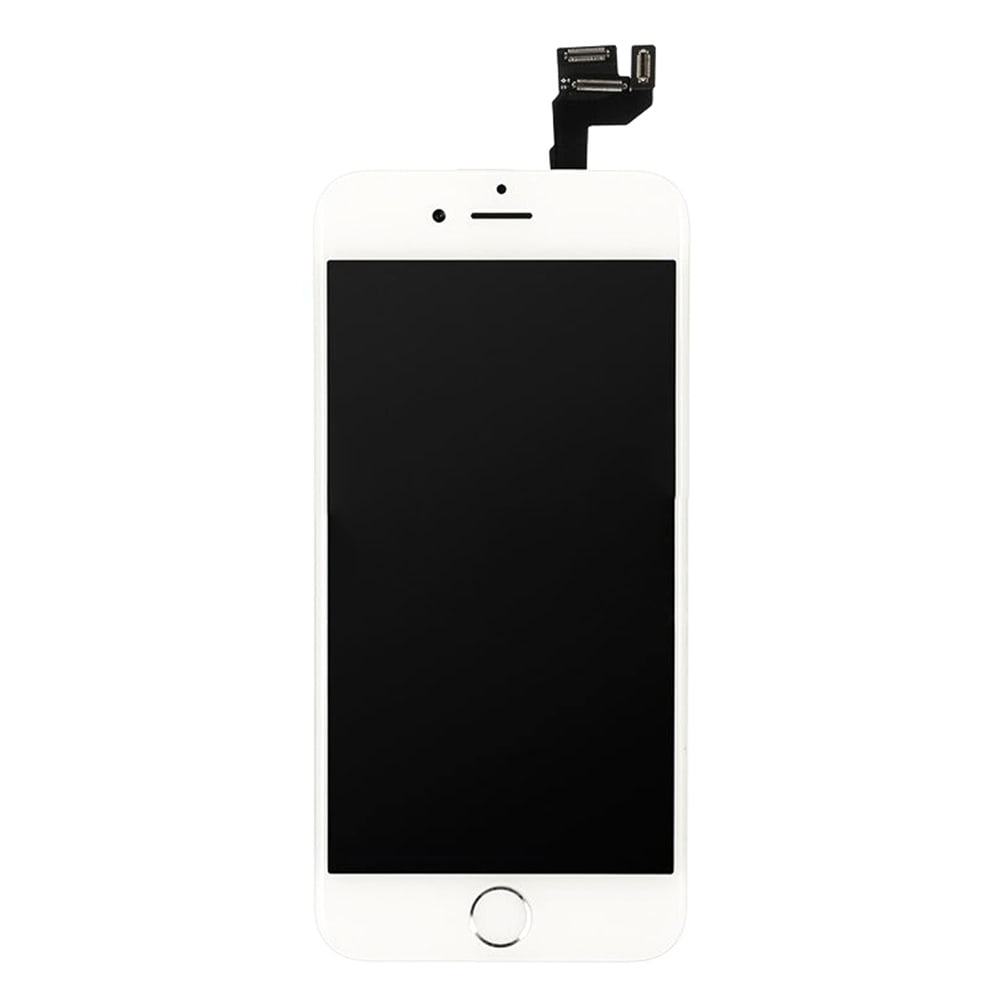 LCD SCREEN FULL ASSEMBLY WITH SILVER RING HOME BUTTON - WHITE FOR IPHONE 6S