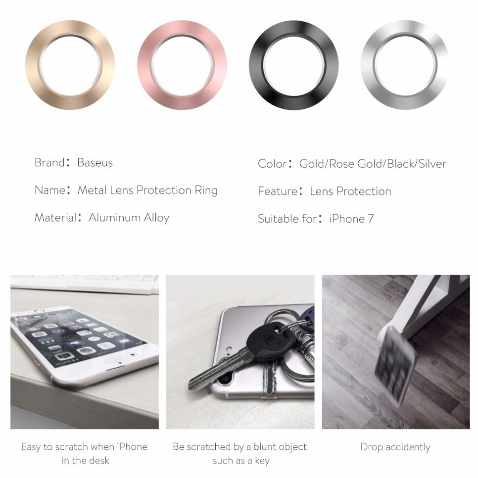 LUXURY METAL REAR CAMERA LENS PROTECTIVE RING COVER FOR IPHONE 7