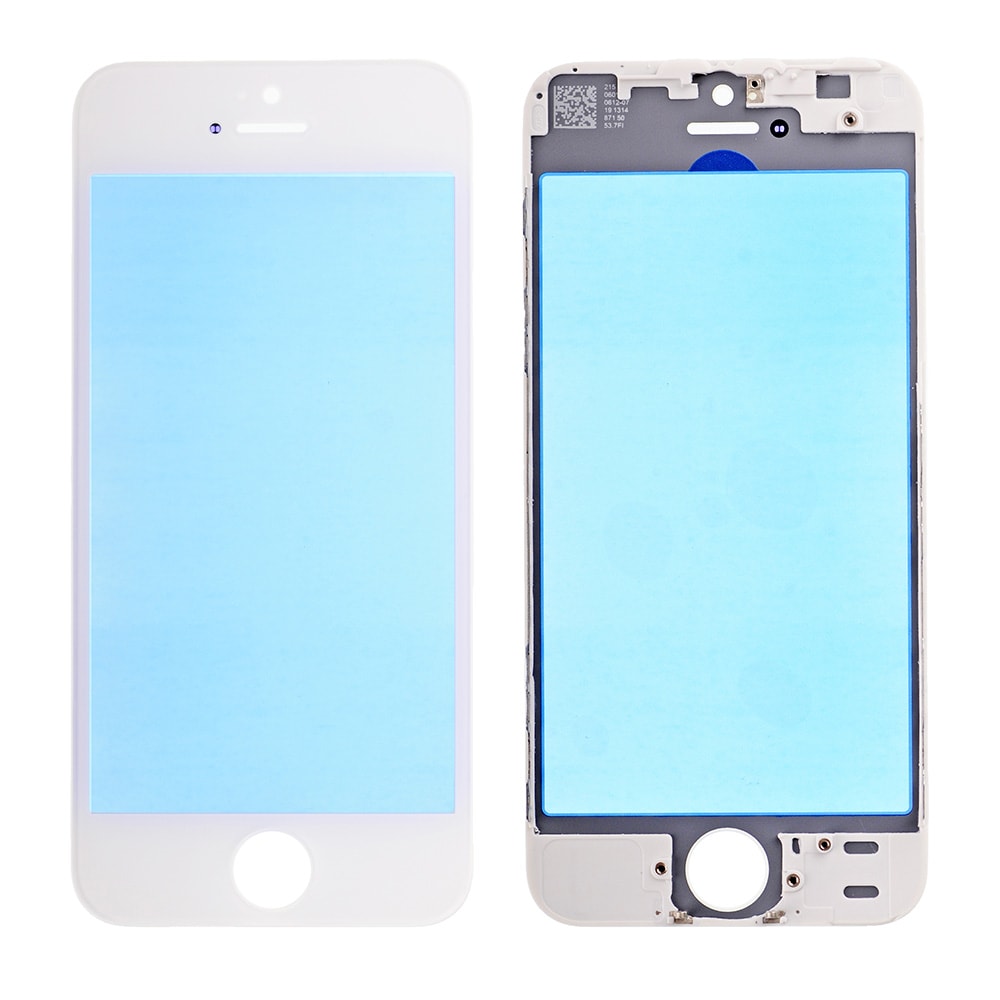 FRONT GLASS WITH COLD PRESSED FRAME FOR IPHONE 5S/SE - WHITE