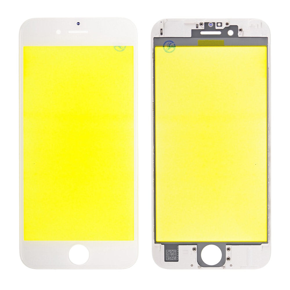 WHITE FRONT GLASS WITH COLD PRESSED FRAME  FOR IPHONE 6S