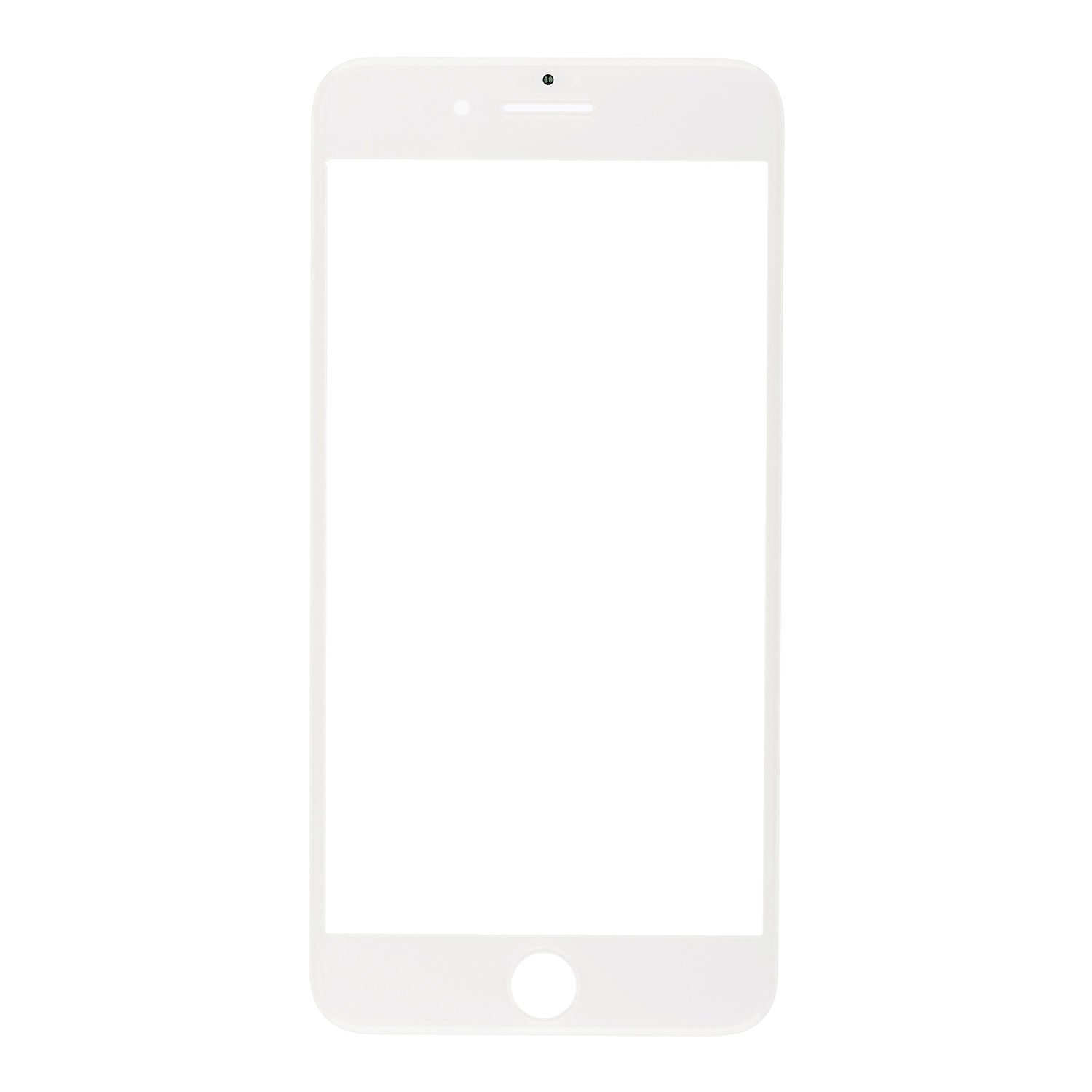 WHITE FRONT GLASS LENS  FOR IPHONE 8 PLUS