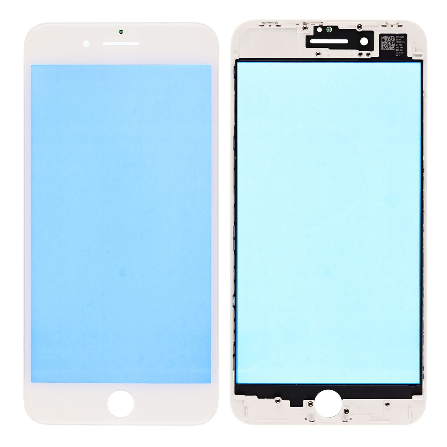 WHITE FRONT GLASS LENS WITH SUPPORTING FRAME  FOR IPHONE 8 PLUS