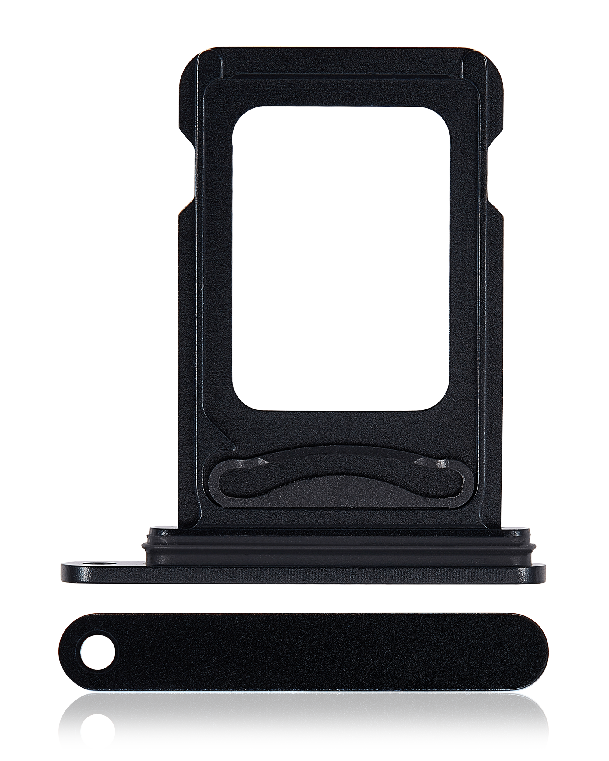 Dual Sim Card Tray Compatible For iPhone 15 / 15 Plus (Black)