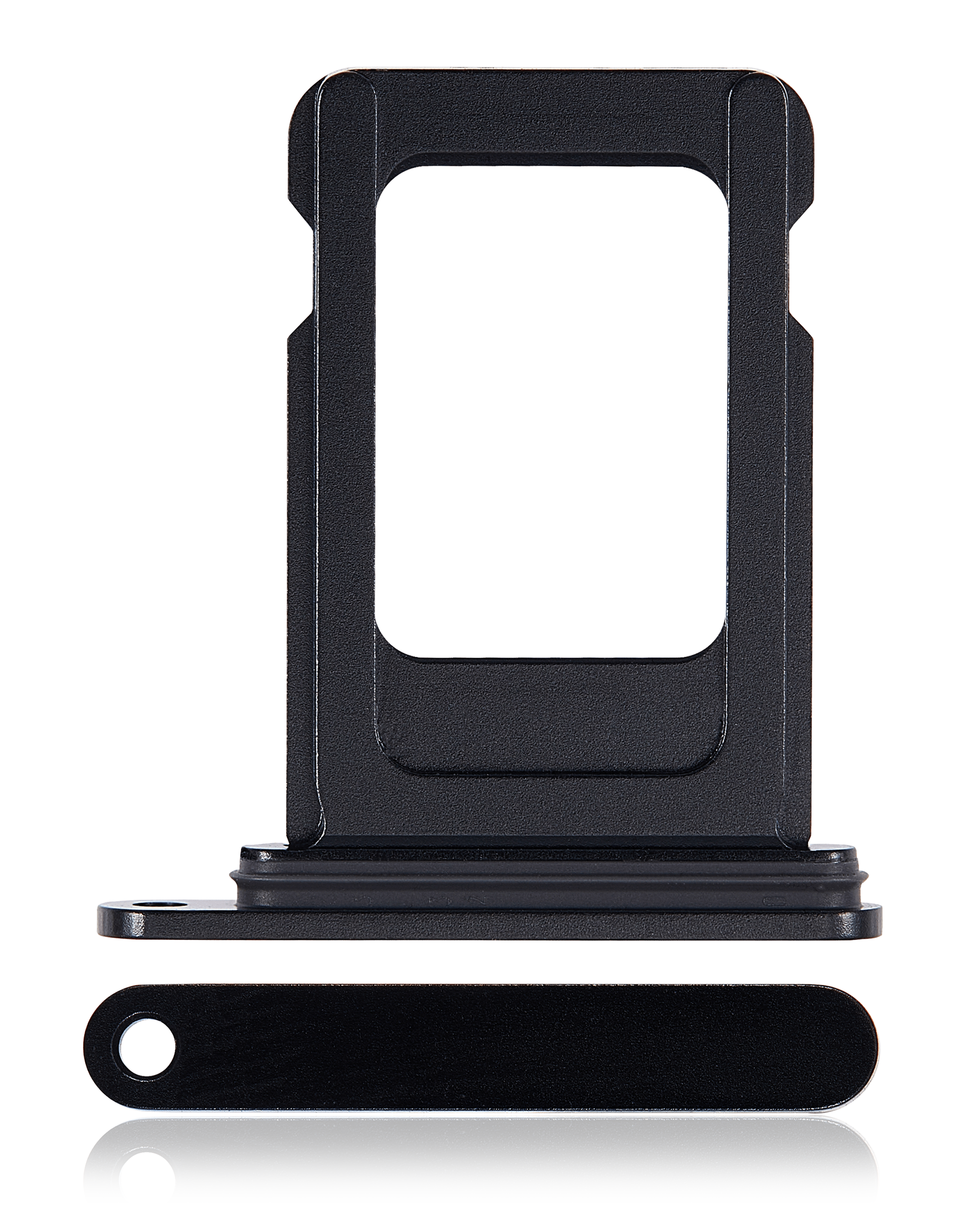 Single Sim Card Tray Compatible For iPhone 15 / 15 Plus (Black)